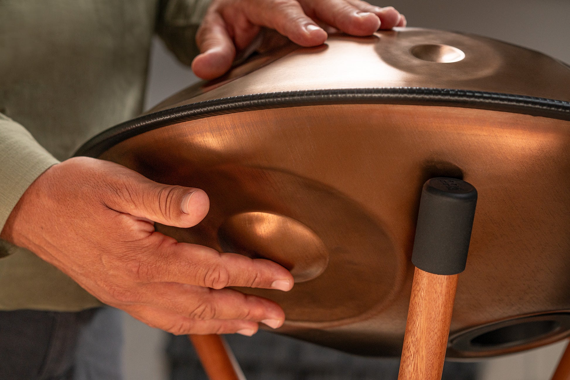 MEINL Sonic Energy Sensory Handpan, Stainless Steel, F Pygmy, 11 Notes, 440 Hz, Vintage copper detail view 13 at Luna Panther