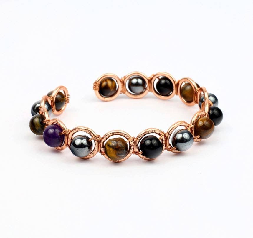 Copper & Triple Protection Crystal Bracelet