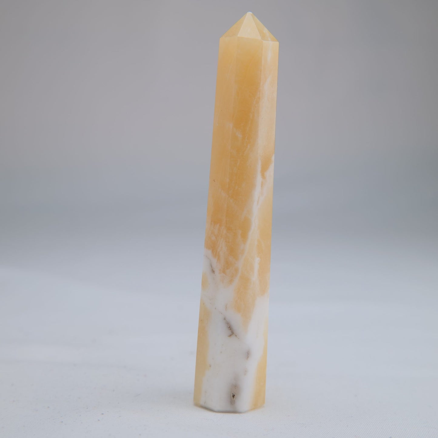 Yellow Banded Calcite Point 71g back