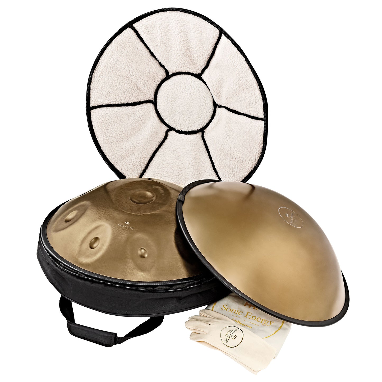 MEINL Sonic Energy Sensory Handpan Stainless Steel D Amara 9 Notes 440 Hz - Vintage Gold detail view 9 at Luna Panther