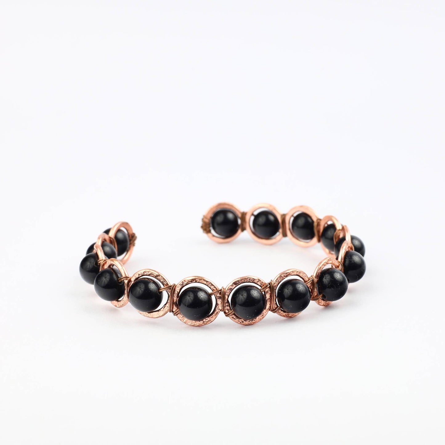 Copper & Black Obsidian Crystal Bracelet