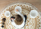 MEINL Sonic Energy Meditation Rug - Vintage Gold / Floral Design detail view 4 at Luna Panther