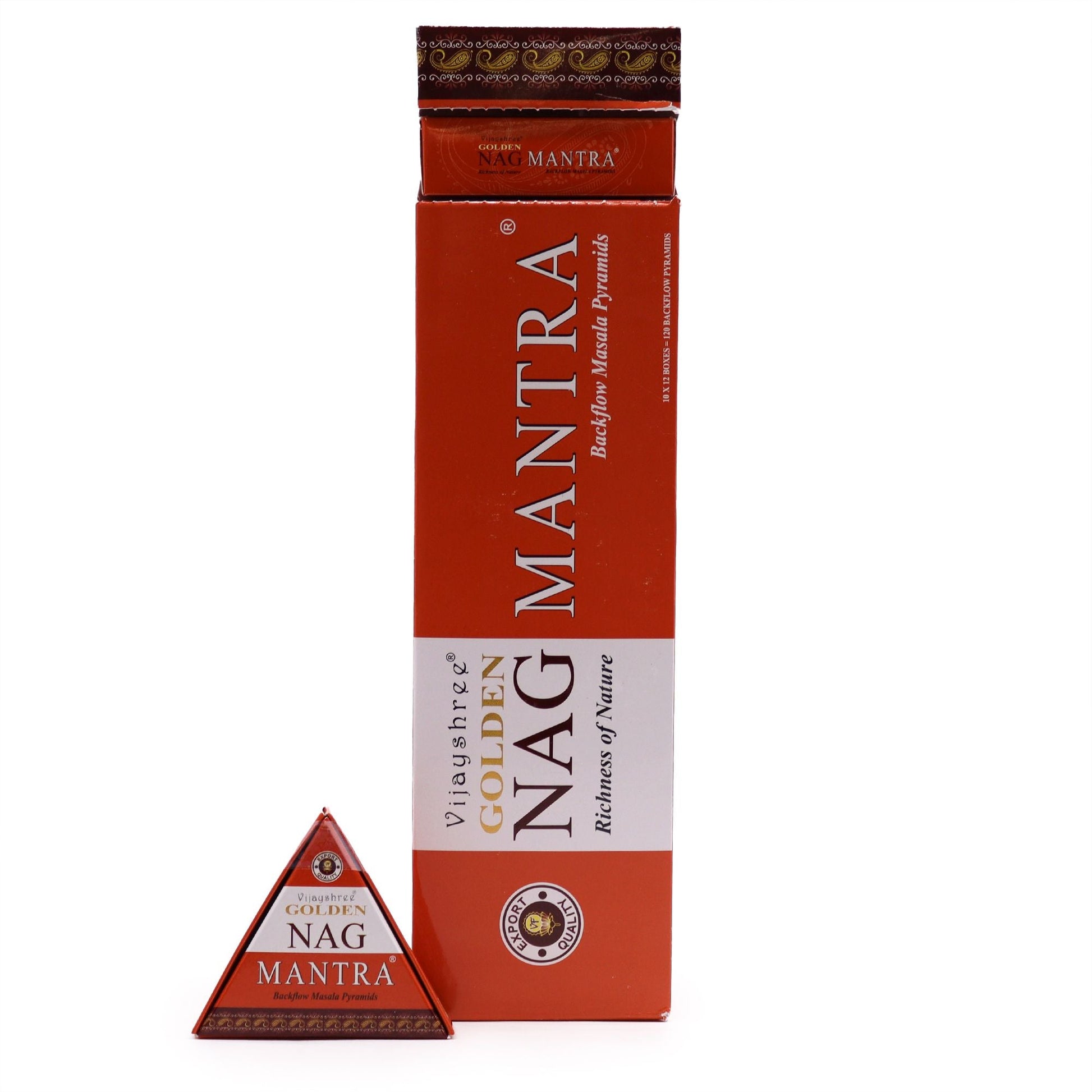 42g Jumbo Golden Nag - Mantra Backflow Incense Cones - Luna Panther