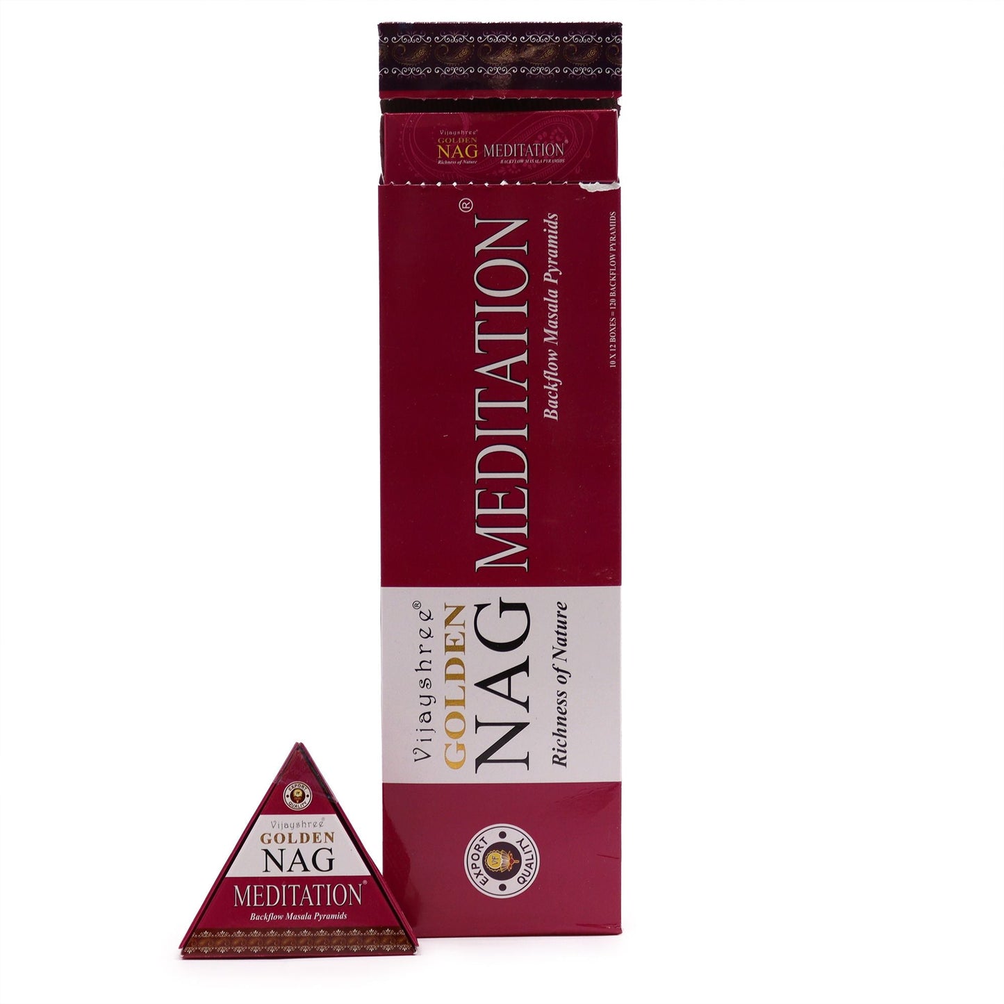 42g Jumbo Golden Nag - Meditation Backflow Incense Cones - Luna Panther