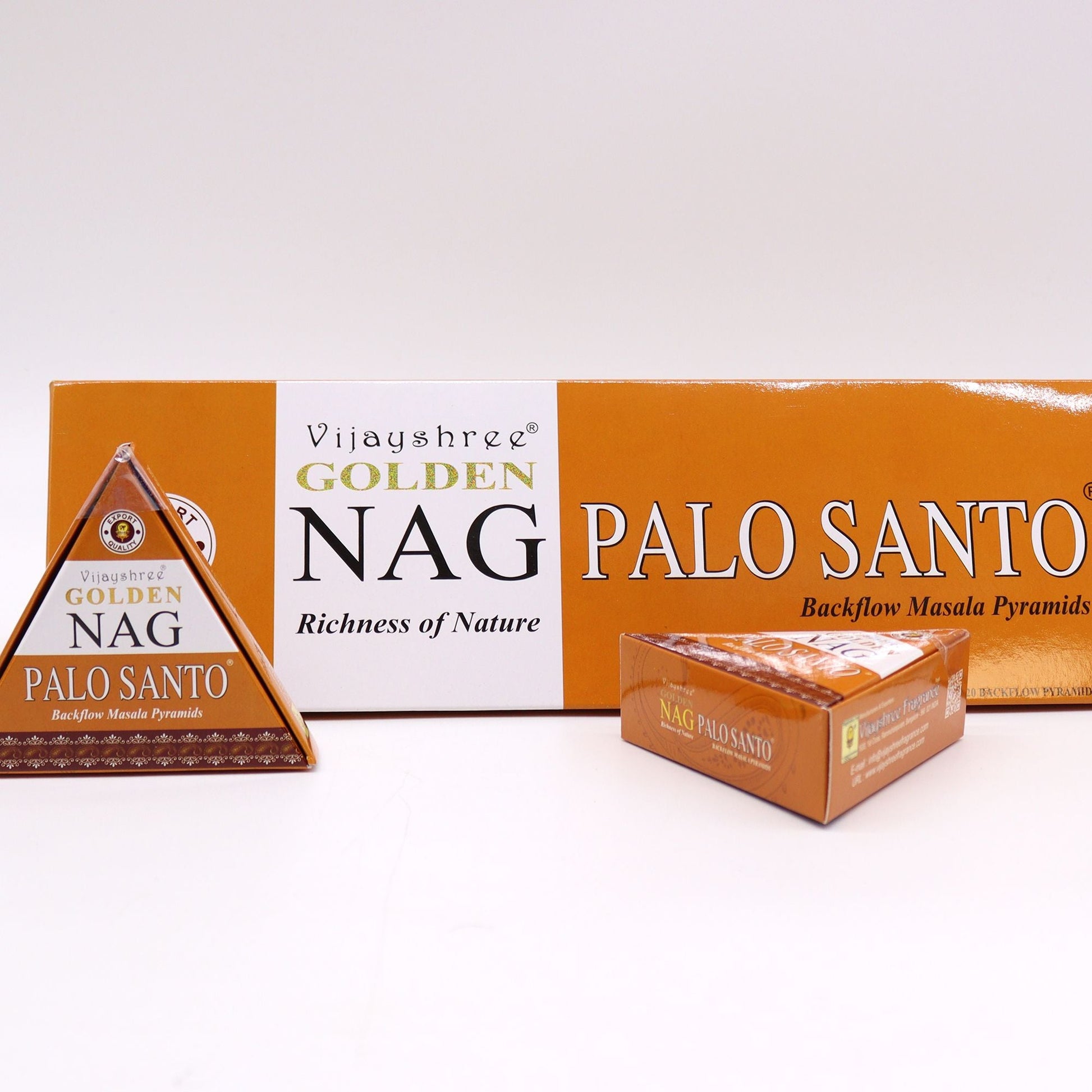 42g Jumbo Golden Nag - Palo Santo Backflow Incense Cones - Luna Panther