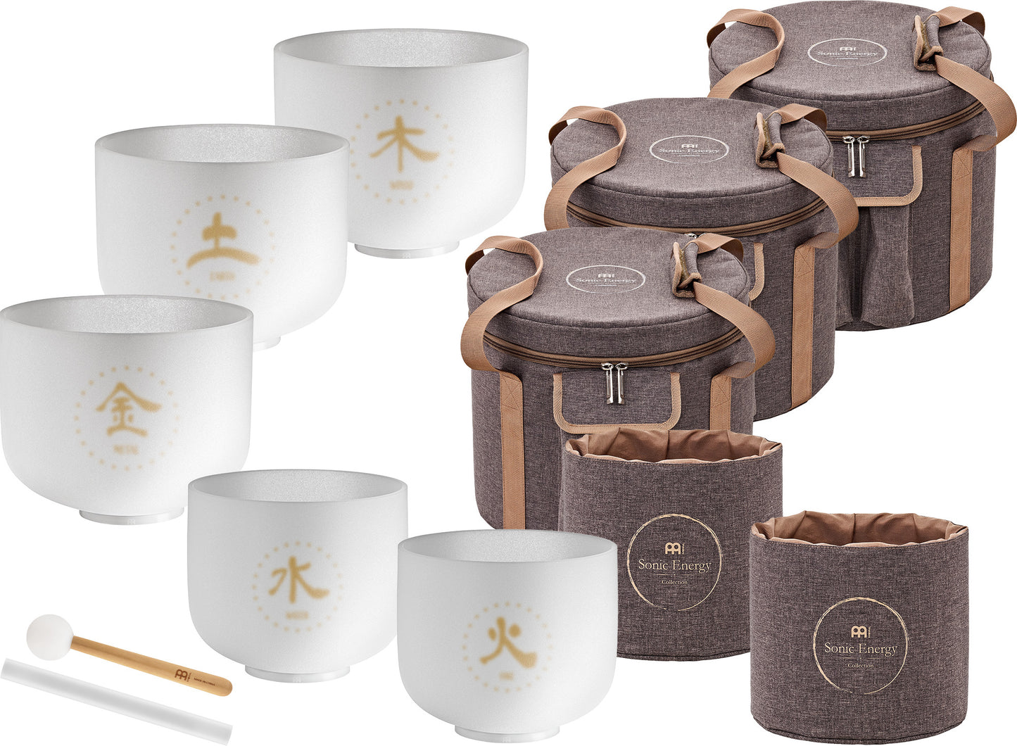 MEINL Sonic Energy 5-piece TCM Crystal Singing Bowl Elements Set detail view 3 at Luna Panther