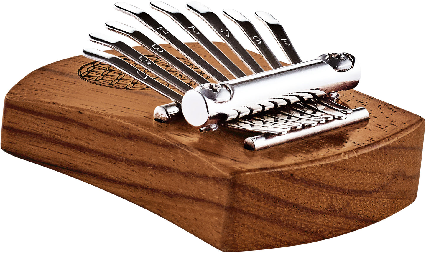 Meinl Sonic Energy Solid "Flower of Life" Mini Kalimba - 8 notes, Red Zebrawood detail view 6 at Luna Panther