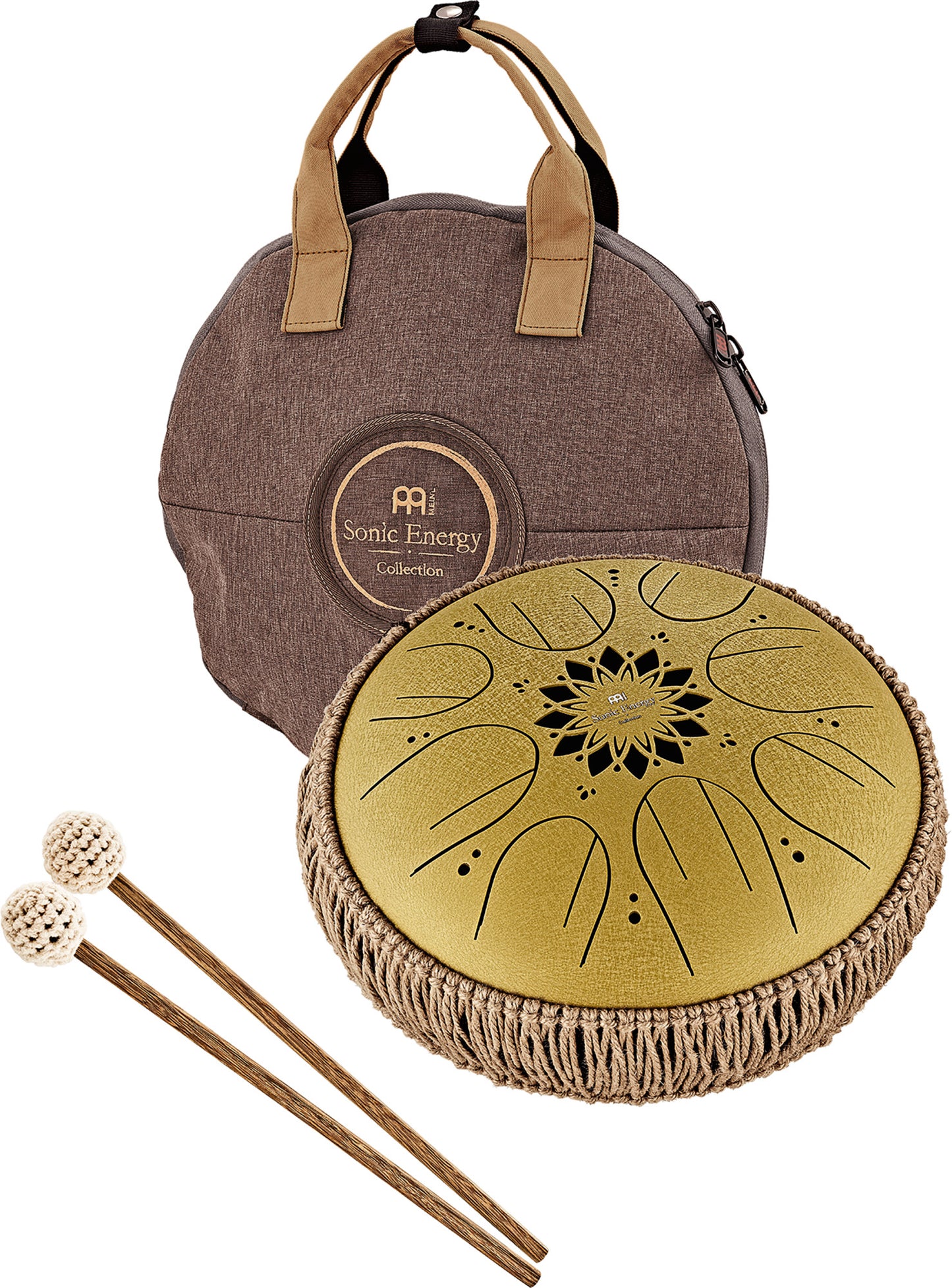 MEINL Sonic Energy Medium Octave Steel Tongue Drum 10" - C Major/8 Notes/432 Hz - Gold detail view 12 at Luna Panther
