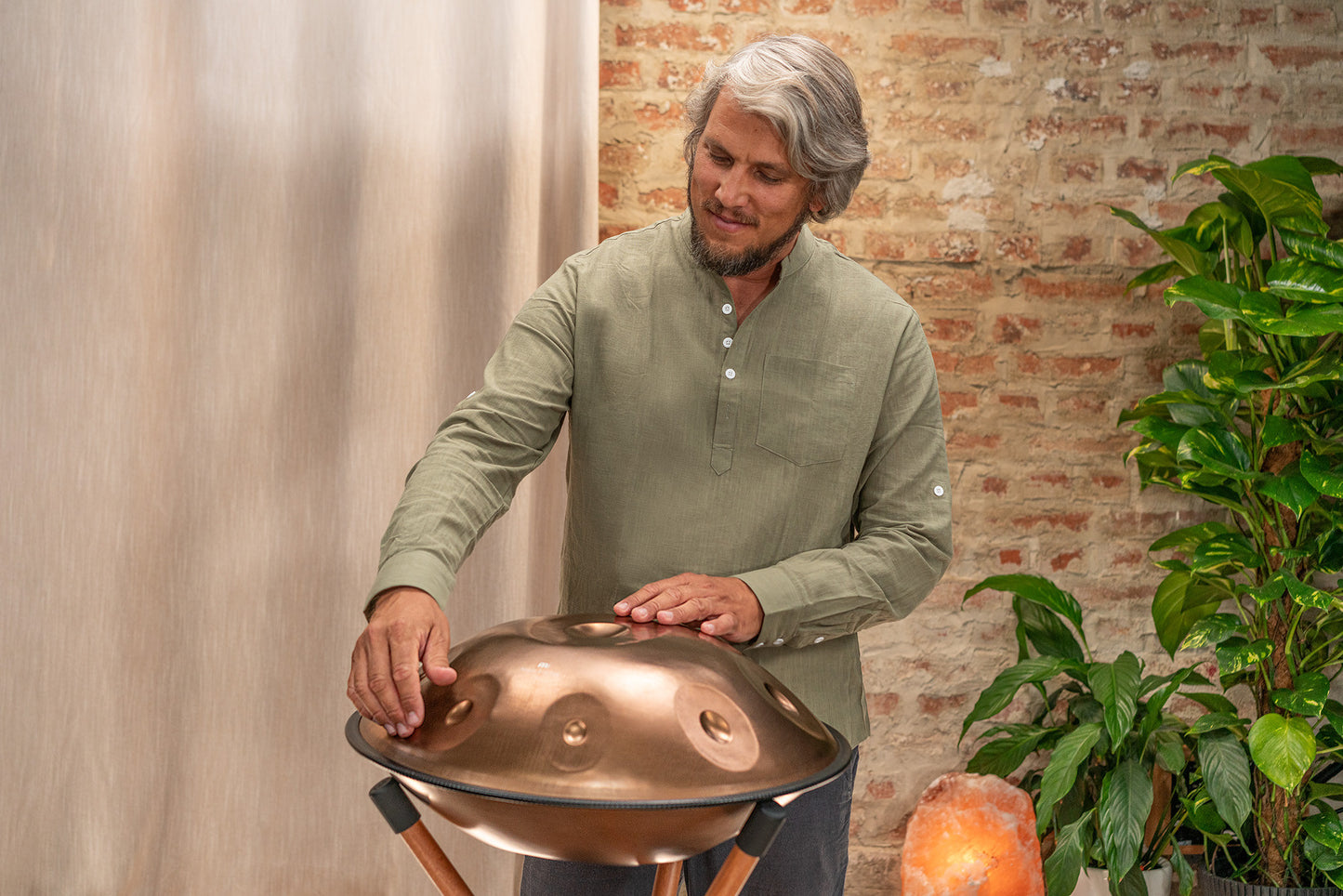 MEINL Sonic Energy Sensory Handpan, Stainless Steel, F Pygmy, 11 Notes, 440 Hz, Vintage copper detail view 9 at Luna Panther