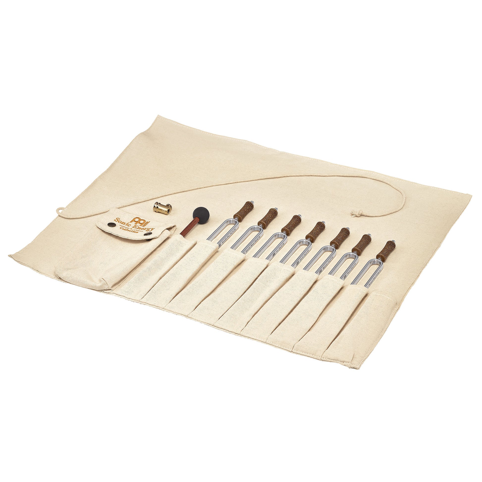 MEINL Sonic Energy Tuning Fork Chakra Set, incl. Rollup Bag & Tuning Fork Vibration Foot at Luna Panther