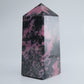 Rhodonite Tower 425g natural crystal tower back