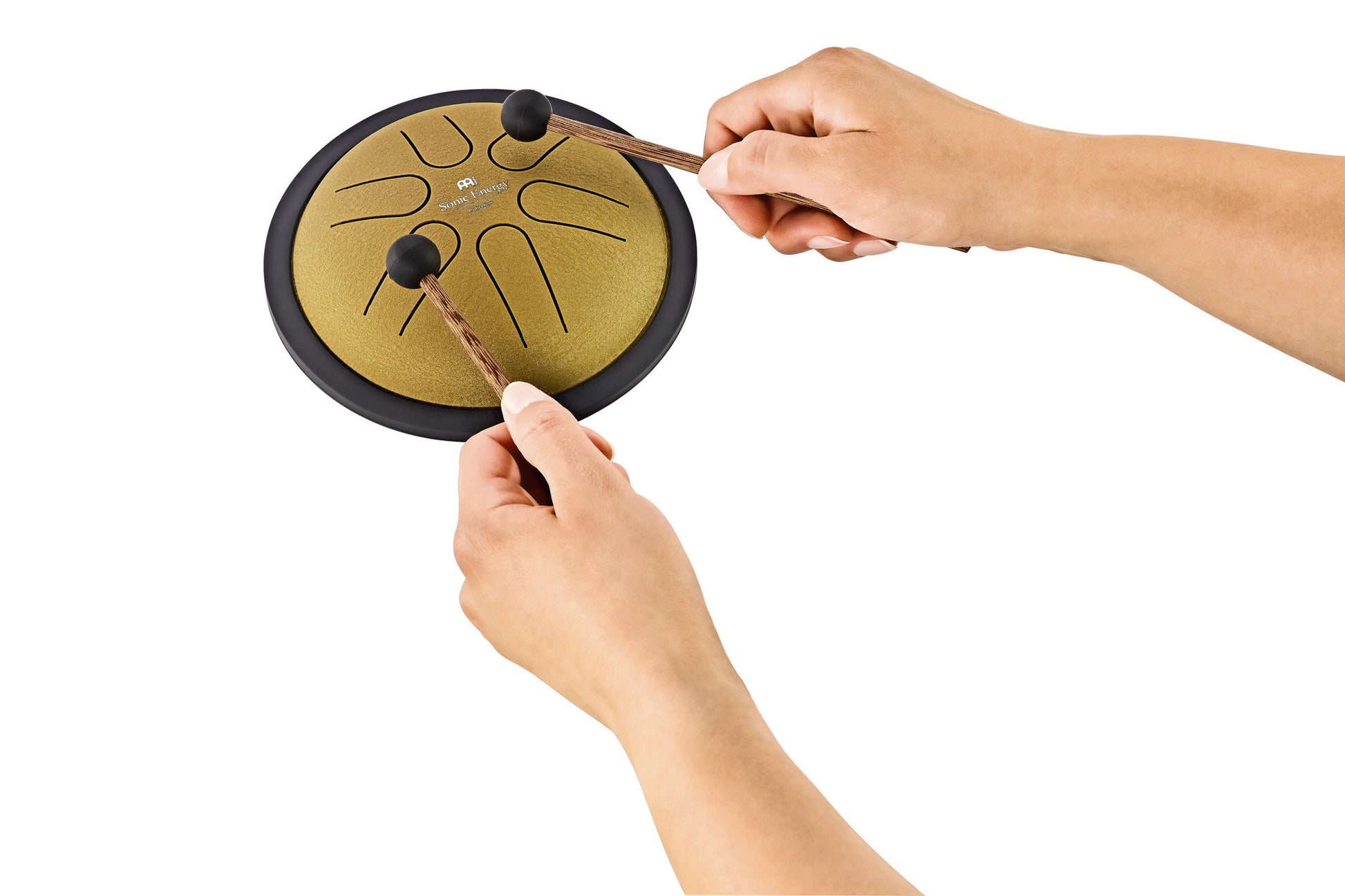 MEINL Sonic Energy Mini Steel Tongue Drum 6" - B Major/6 Notes/440 Hz - Gold detail view 16 at Luna Panther