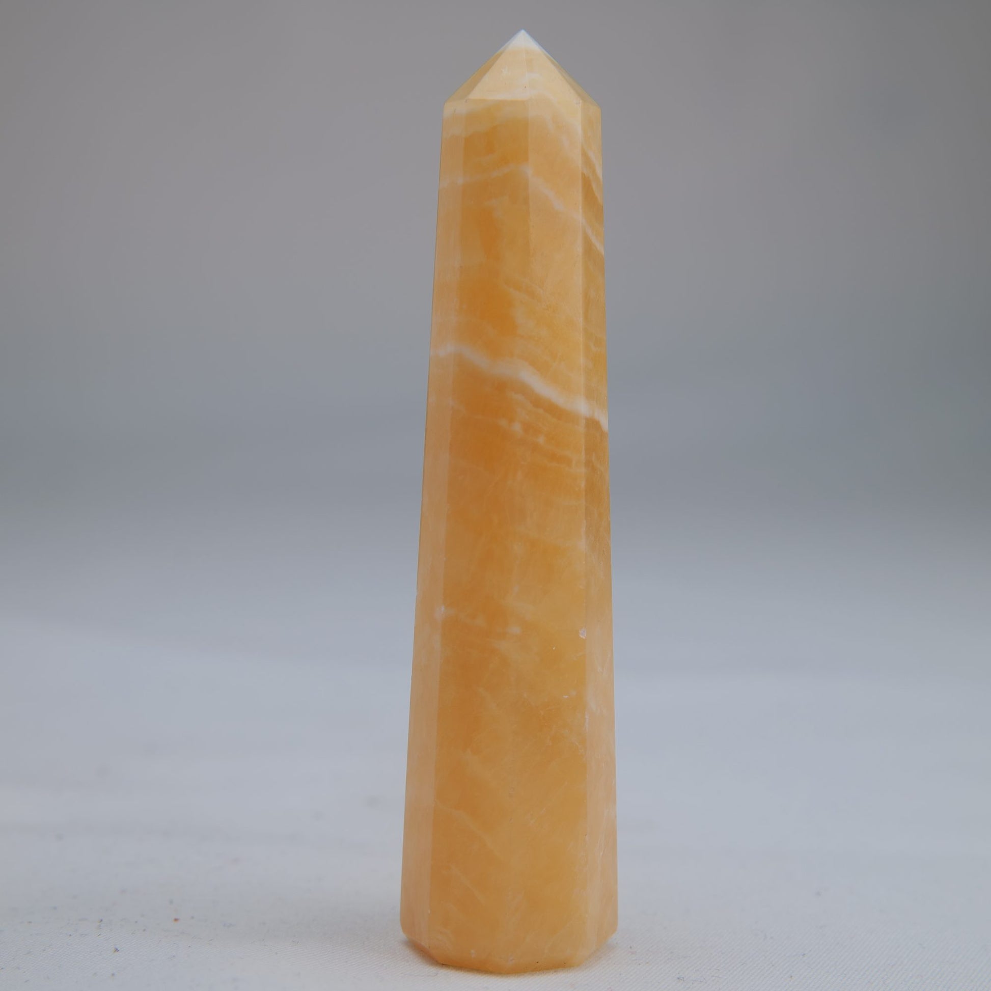 Yellow Banded Calcite Point 57g side-2