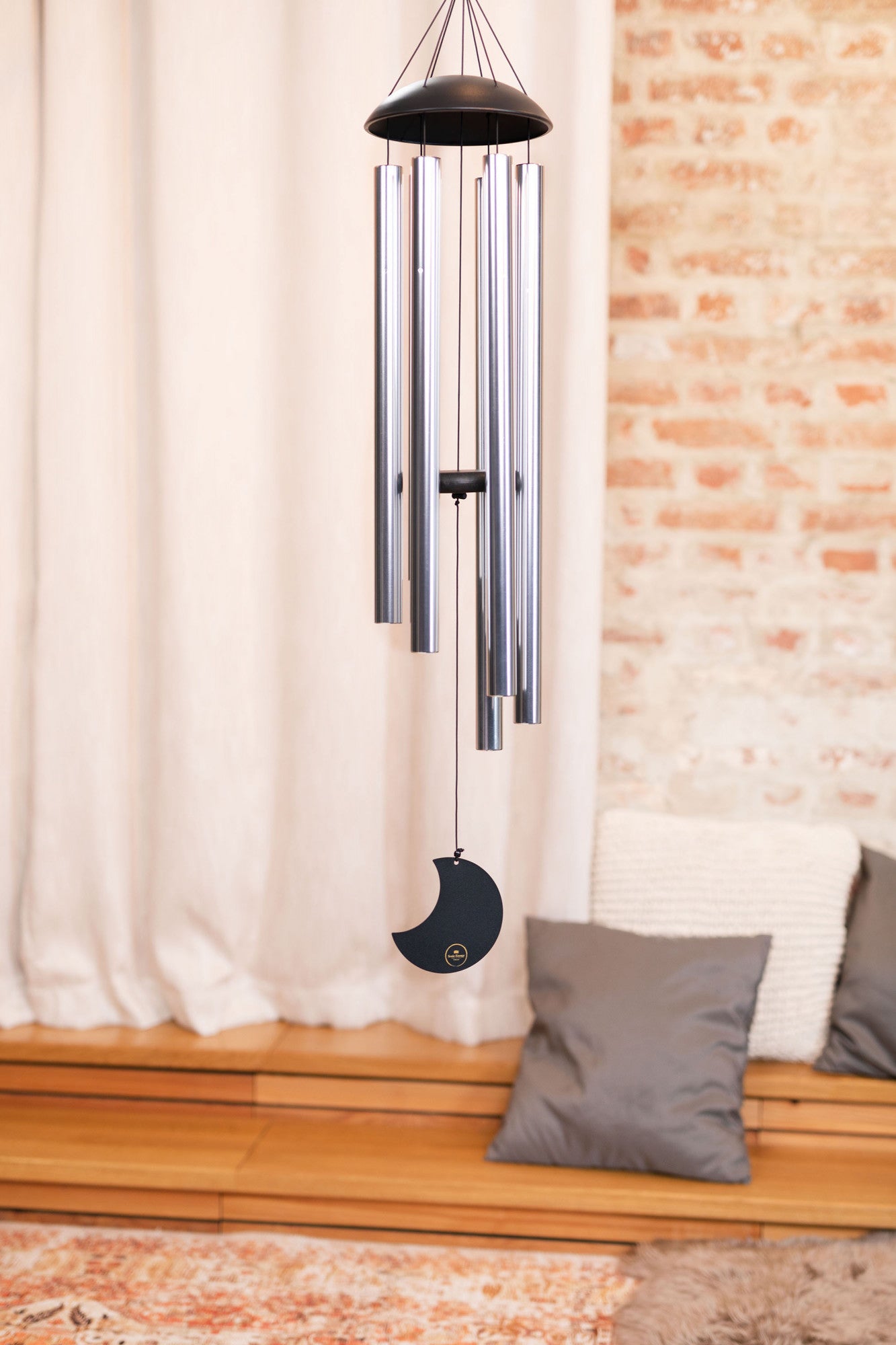 MEINL Sonic Energy Moon Meditation Chime 44"/110 cm - 432 Hz - Round Arch/Silver detail view 2 at Luna Panther