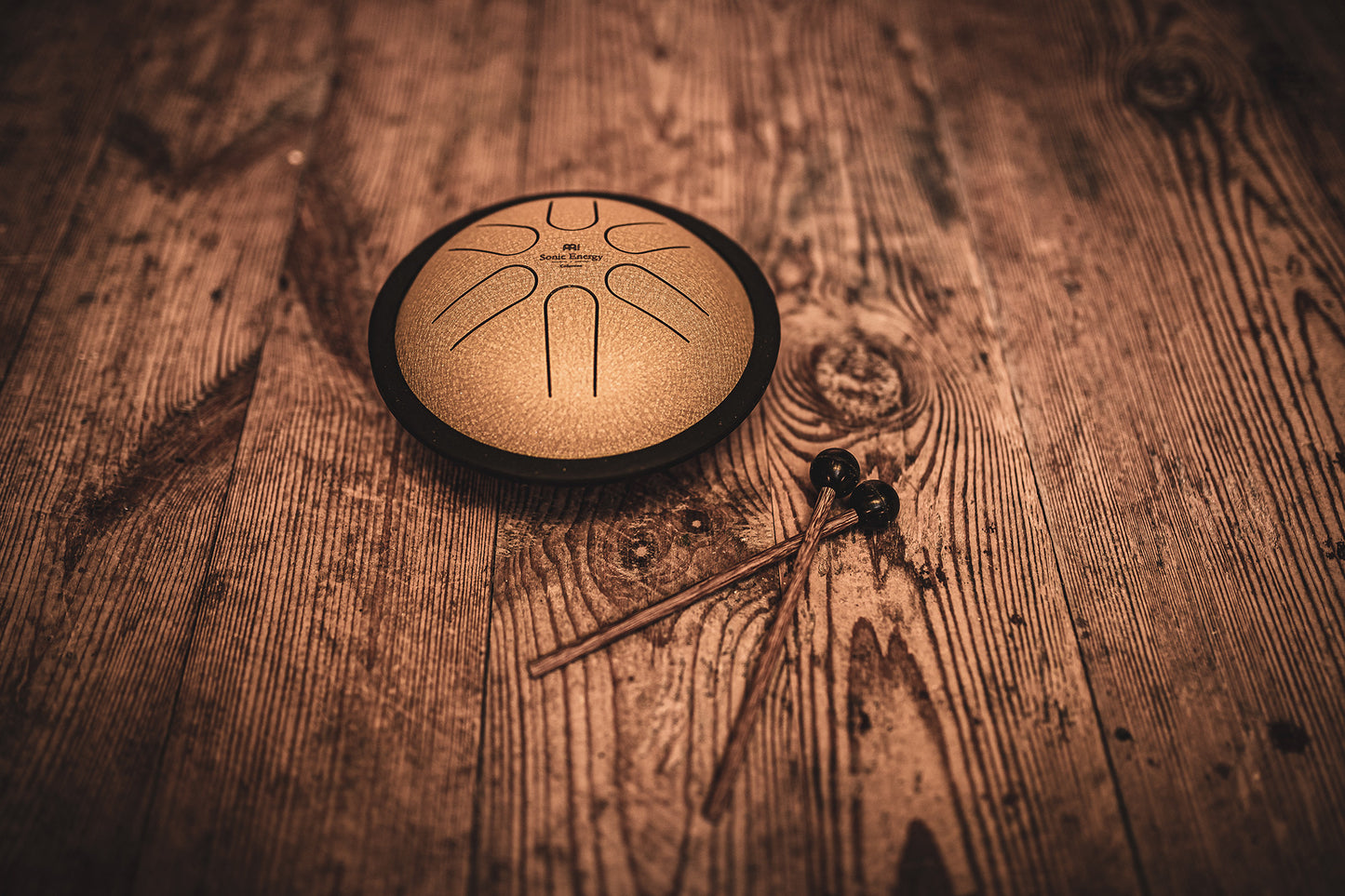 MEINL Sonic Energy Mini Steel Tongue Drum 6" - B Major/6 Notes/440 Hz - Gold detail view 6 at Luna Panther