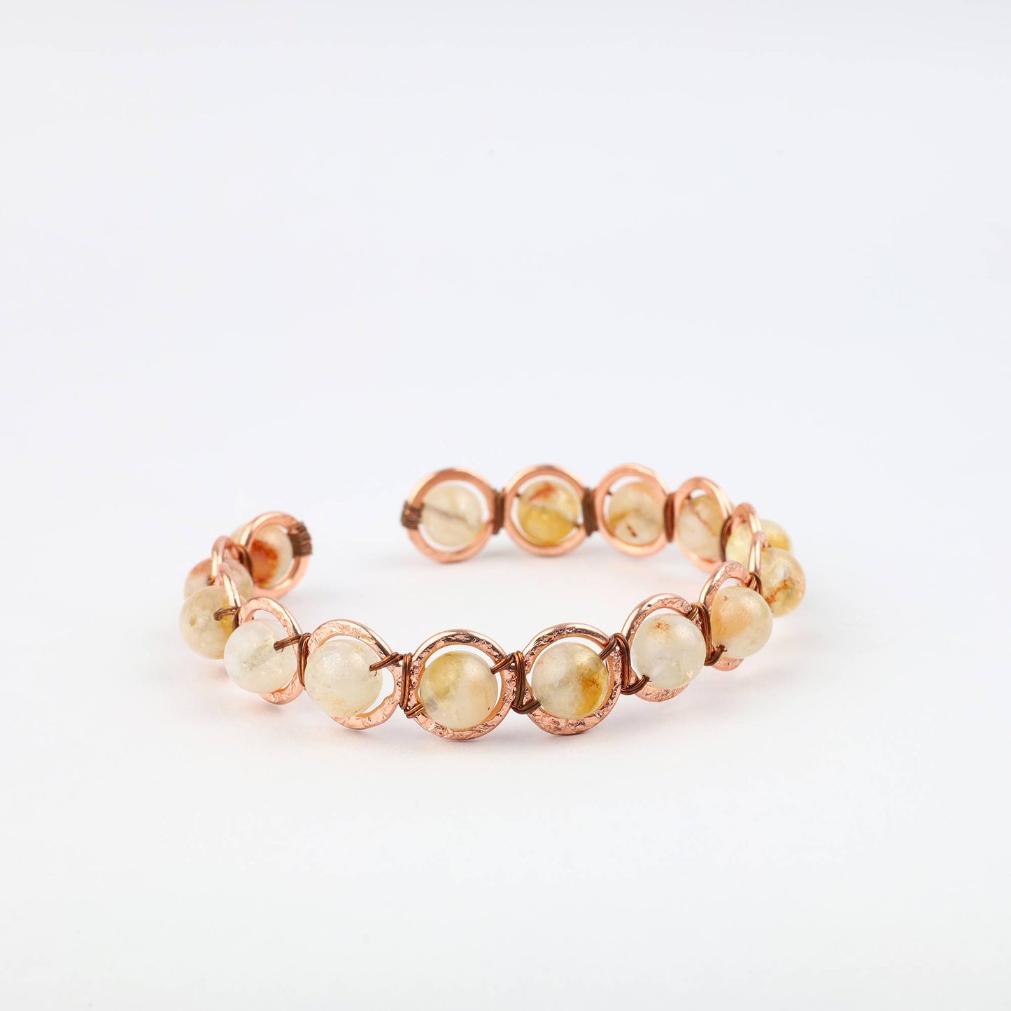Copper & Natural Citrine Crystal Bracelet