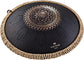 MEINL Sonic Energy Octave Steel Tongue Drum 16" - D Kurd/9 Notes/440 Hz - Lasered Floral Design/Black at Luna Panther