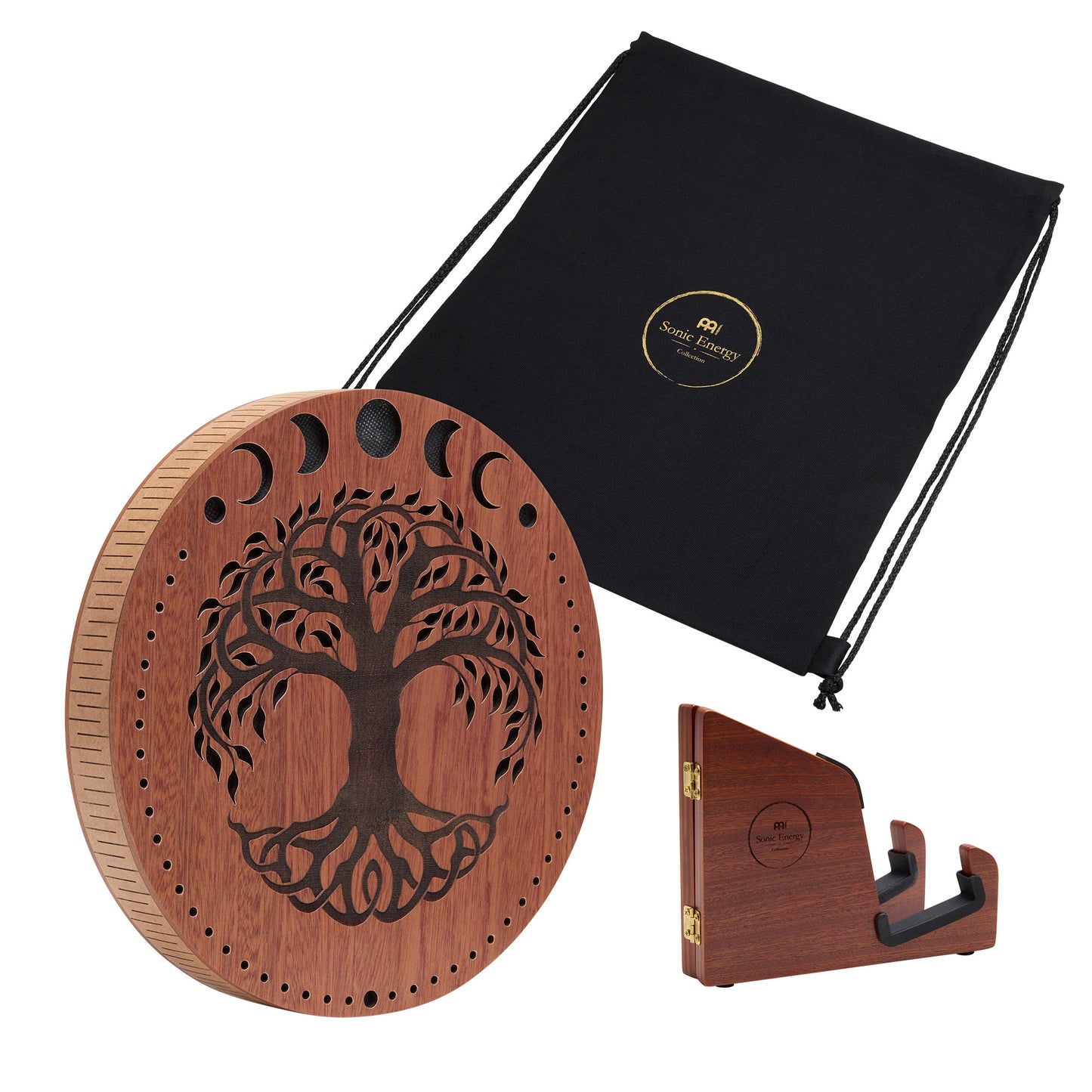 MEINL Sonic Energy 10" Rain Disk, Stream Sound, Moon Phases & Tree of Life Carving detail view 2 at Luna Panther