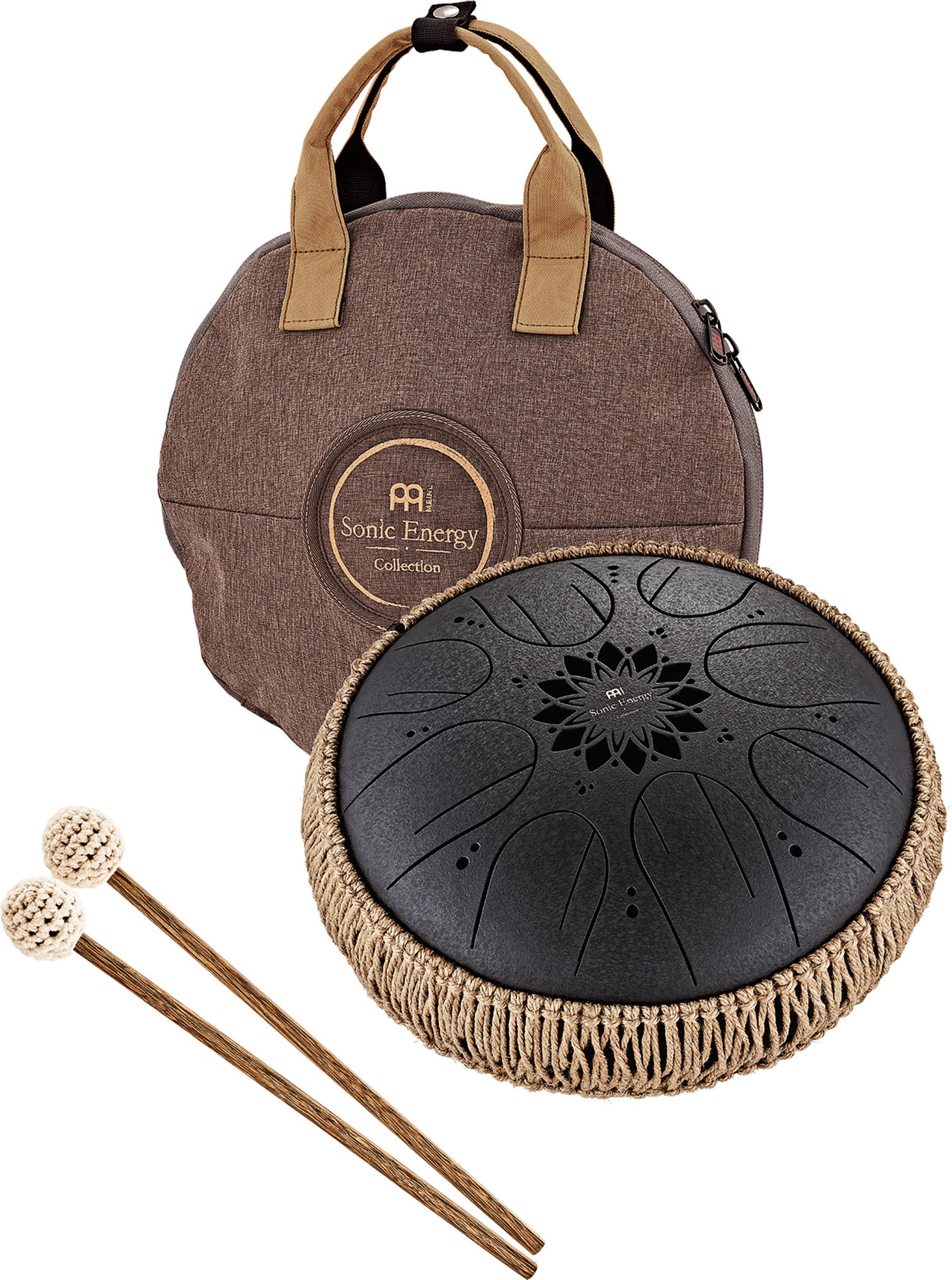 MEINL Sonic Energy Medium Octave Steel Tongue Drum 10" - B Minor/8 Notes/432 Hz - Black detail view 12 at Luna Panther