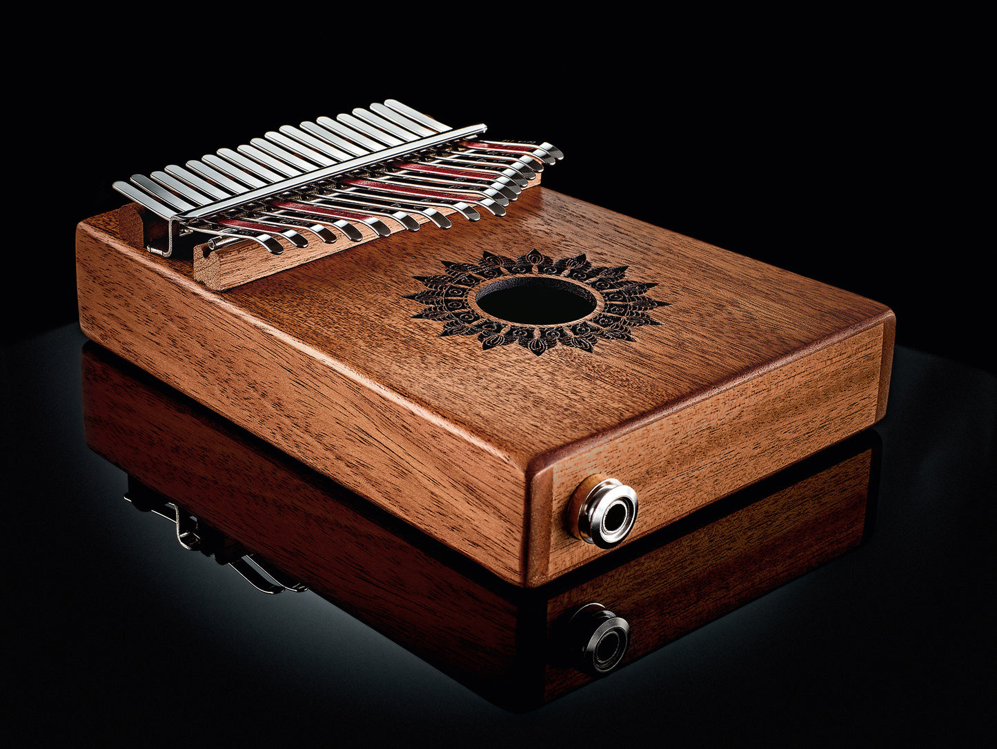 Meinl Sonic Energy Soundhole Pickup Kalimba - 17 notes, mahogany detail view 6 at Luna Panther