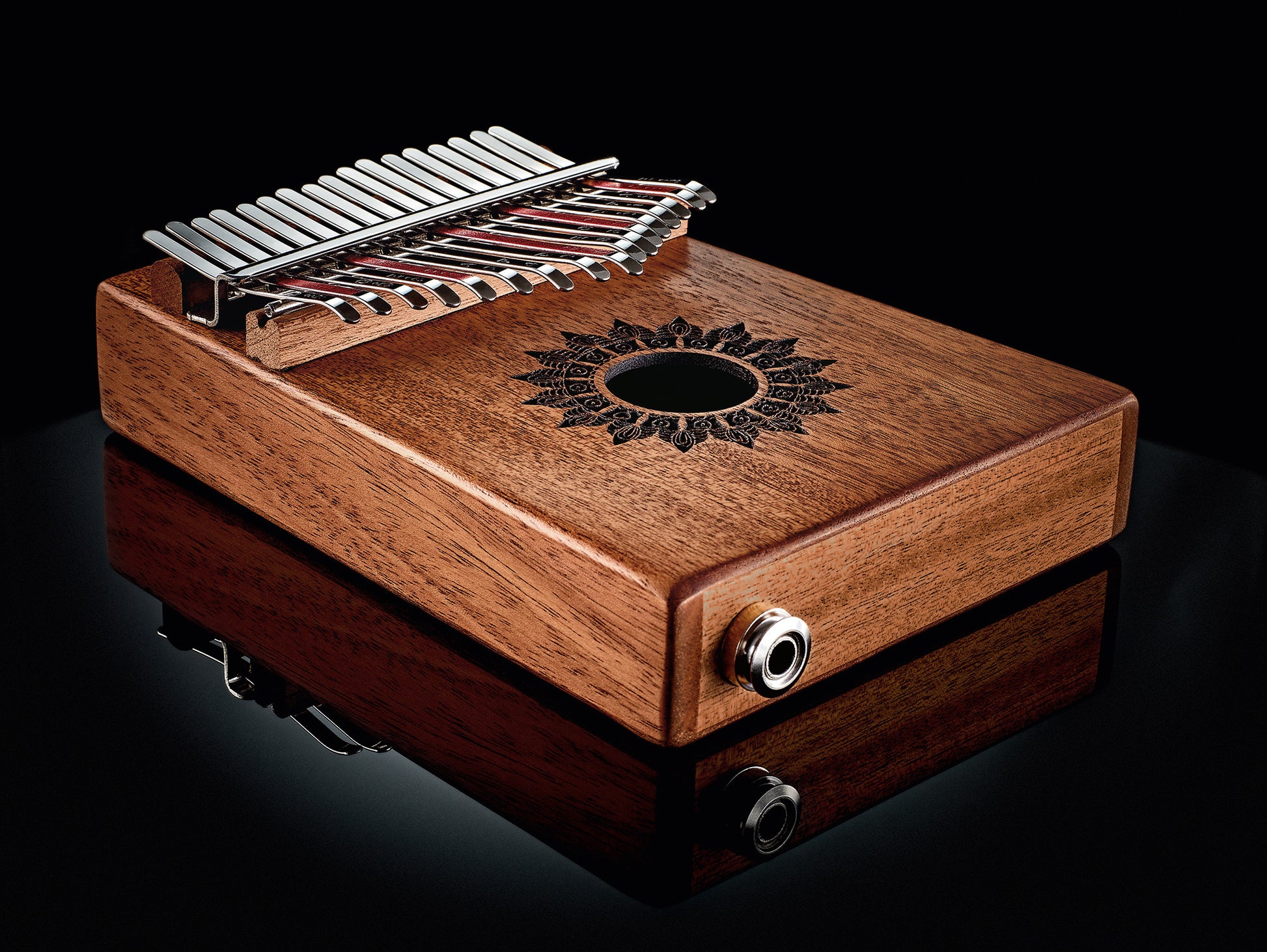 Meinl Sonic Energy Soundhole Pickup Kalimba - 17 notes, mahogany detail view 6 at Luna Panther