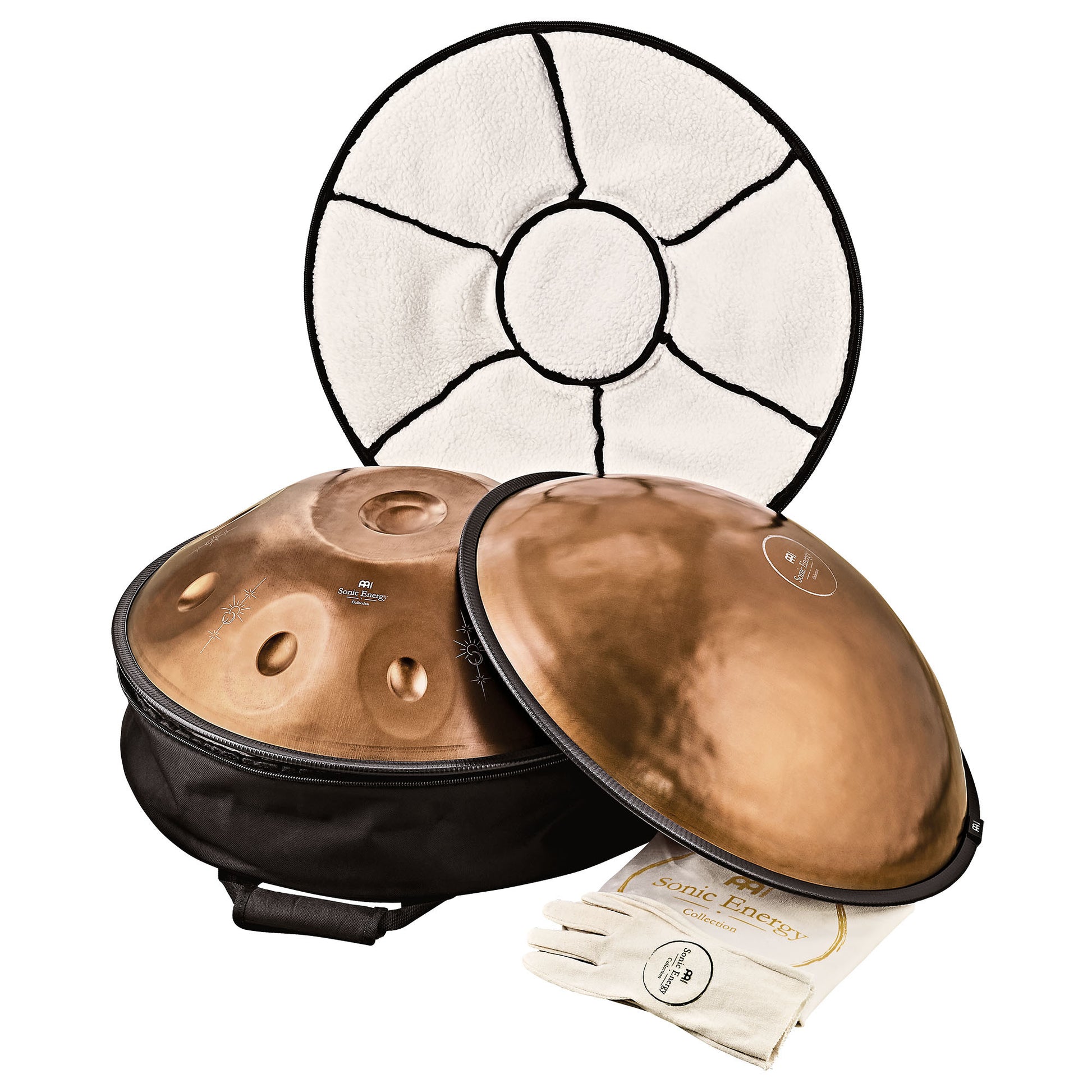 MEINL Sonic Energy Sensory Handpan, Stainless Steel, Bb2 Amara, 9 Notes, 432 Hz, Vintage copper detail view 6 at Luna Panther