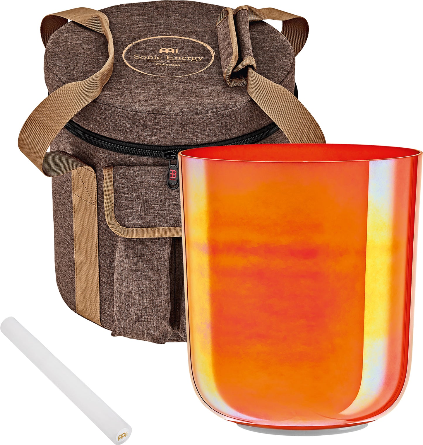 MEINL Sonic Energy Essence Crystal Singing Bowl 6.7" - C4/Root Chakra/440 Hz - Orange detail view 10 at Luna Panther