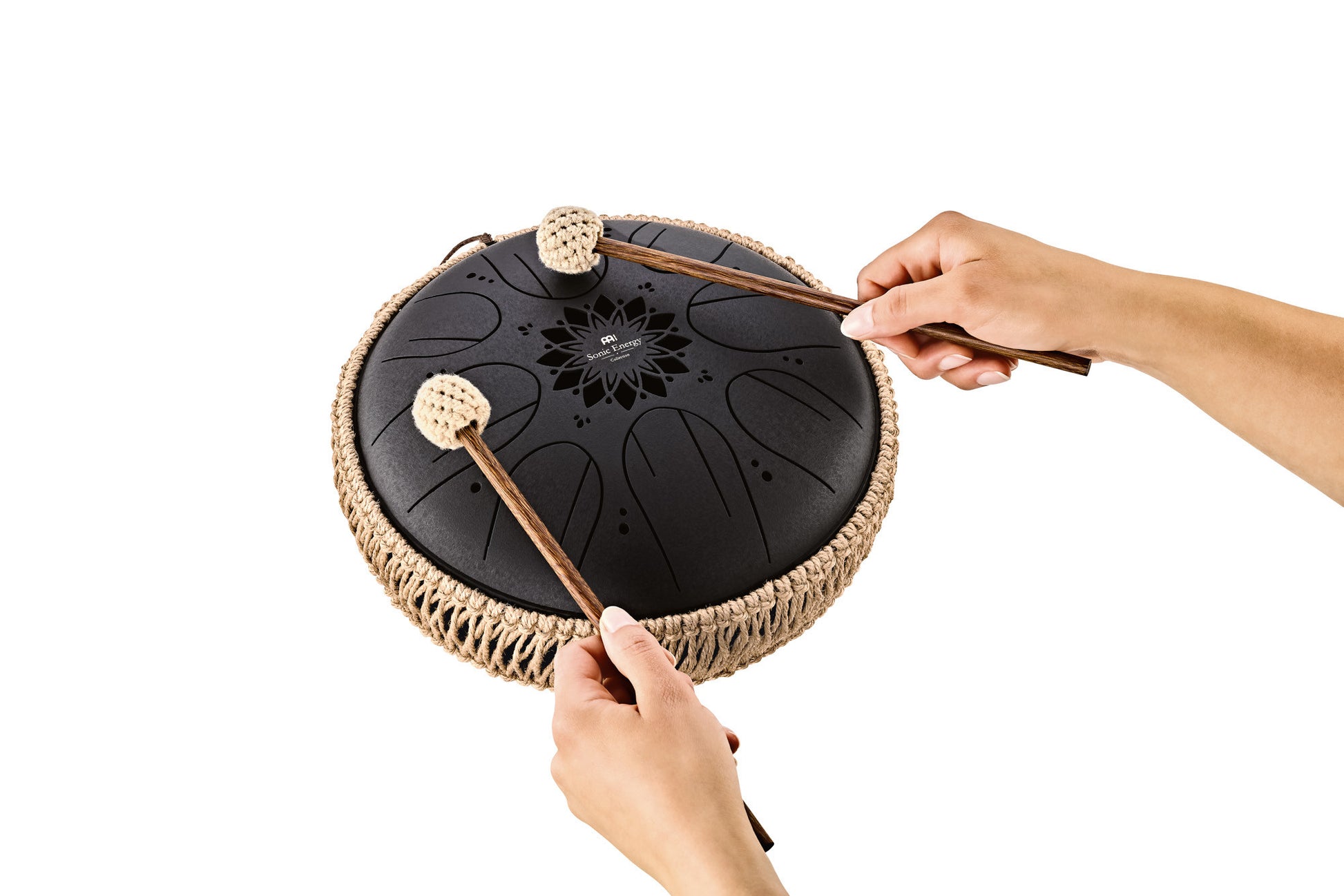 MEINL Sonic Energy Medium Octave Steel Tongue Drum 10" - B Minor/8 Notes/432 Hz - Black detail view 14 at Luna Panther