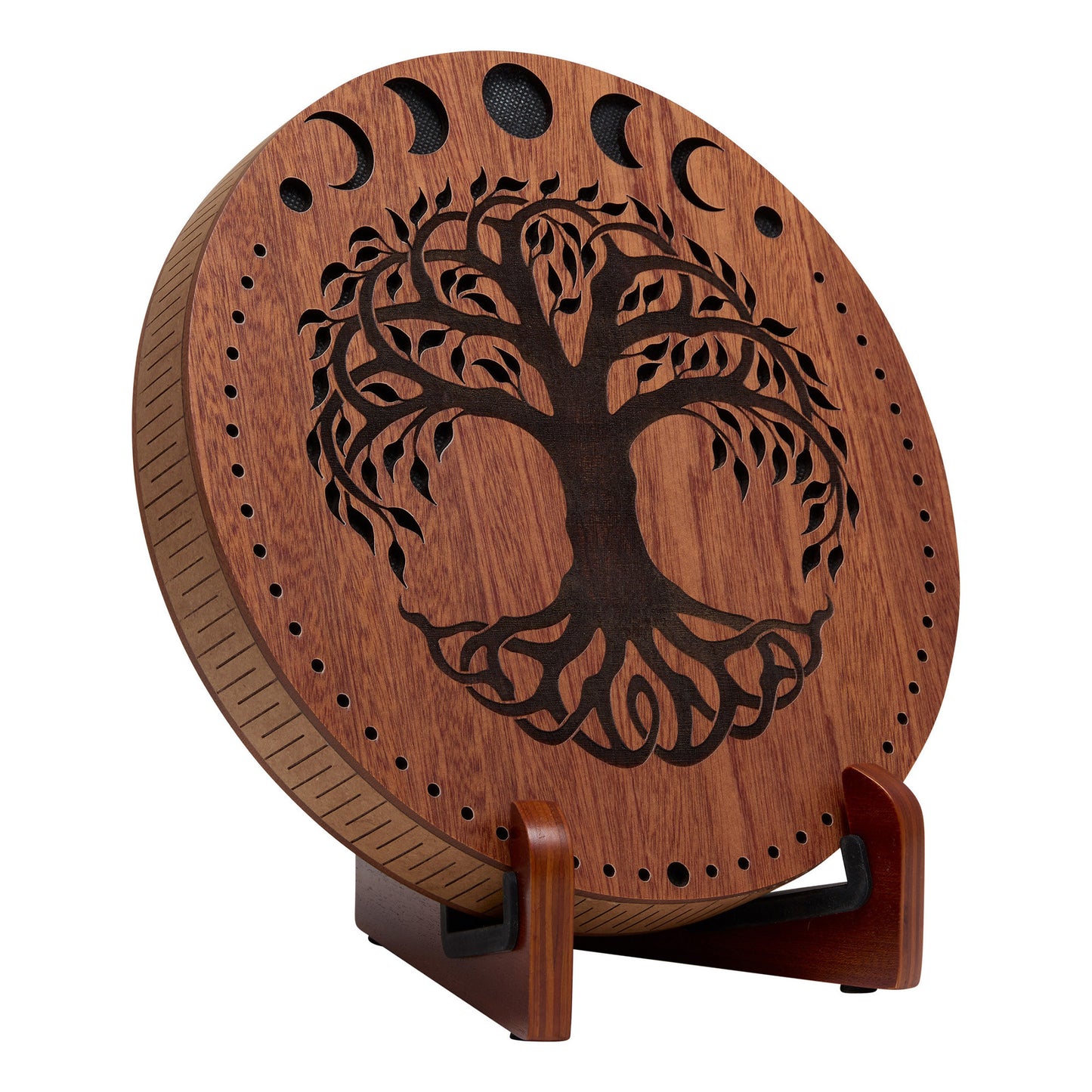 MEINL Sonic Energy 10" Rain Disk, Stream Sound, Moon Phases & Tree of Life Carving detail view 3 at Luna Panther