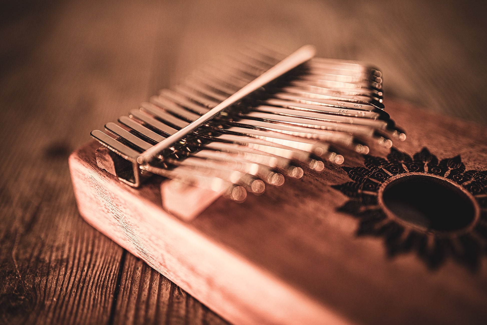 Meinl Sonic Energy Sound Hole Kalimba - 17 notes, mahogany detail view 12 at Luna Panther