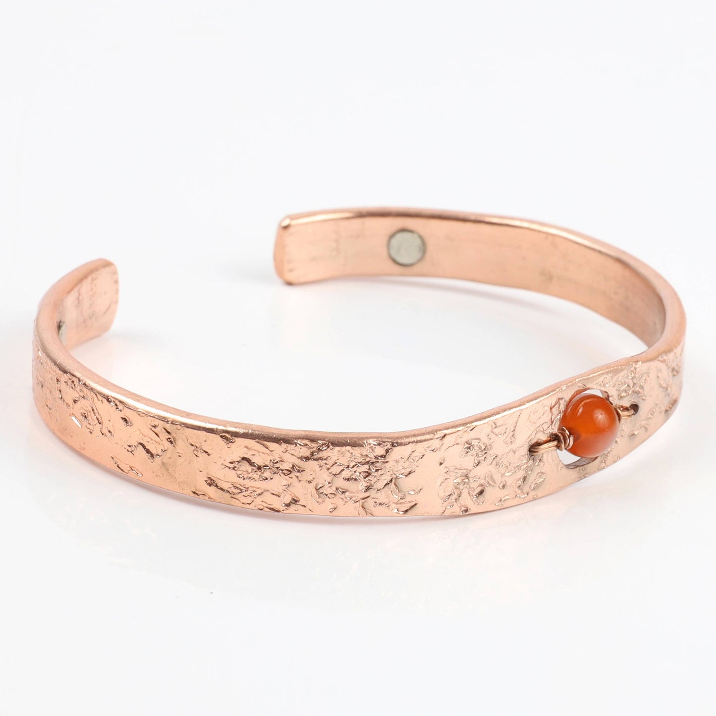 Copper Bracelet with Carnelian Crystal