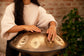 MEINL Sonic Energy Sensory Handpan Stainless Steel D Amara 10 Notes 440 Hz - Vintage Gold detail view 7 at Luna Panther