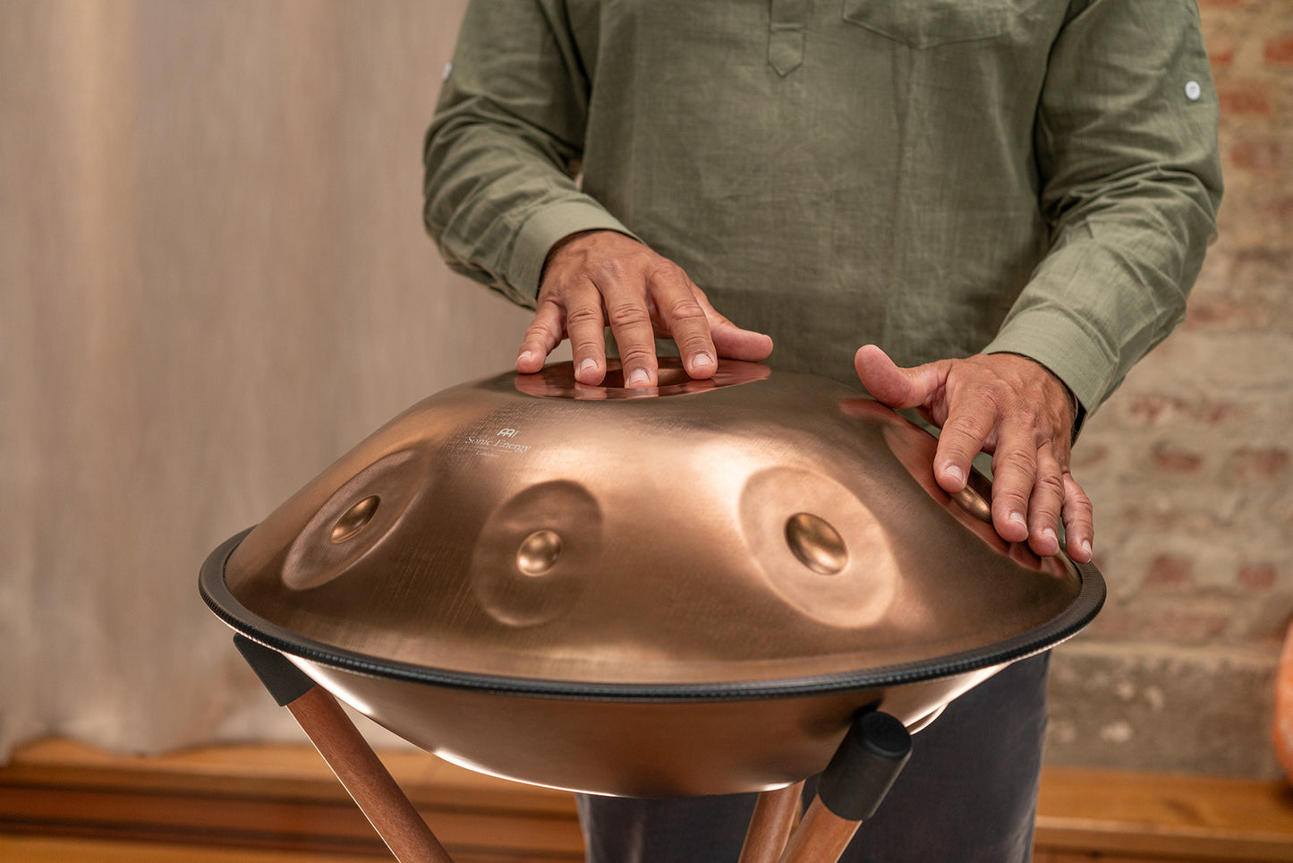 MEINL Sonic Energy Sensory Handpan, Stainless Steel, F Pygmy, 11 Notes, 440 Hz, Vintage copper detail view 8 at Luna Panther