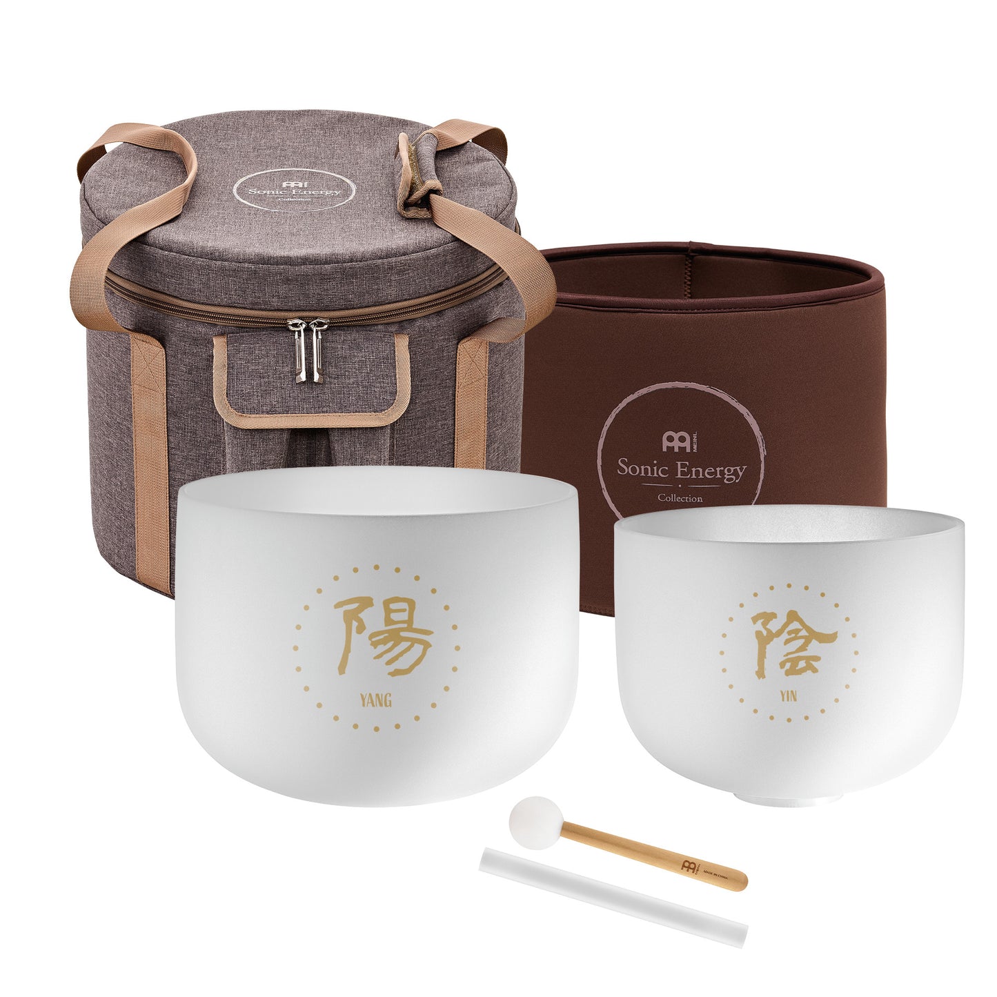 MEINL Sonic Energy 2-piece TCM Crystal Singing Bowl Yin & Yang Set detail view 3 at Luna Panther