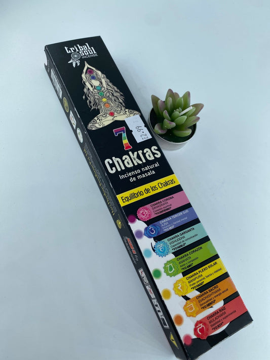 Polished 7 Chakras - Tribal Soul Incense featuring natural patterning and unique variations - Luna Panther
