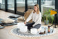 MEINL Sonic Energy Meditation Rug - Navy Blue / Floral Design detail view 3 at Luna Panther