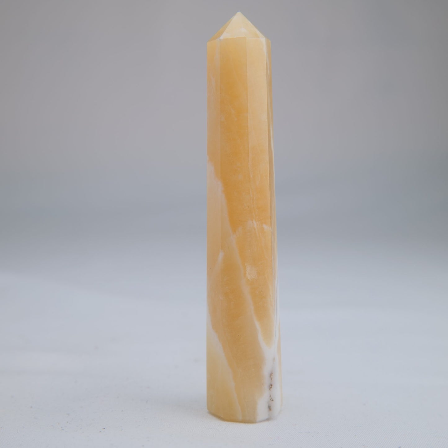 Yellow Banded Calcite Point 71g side