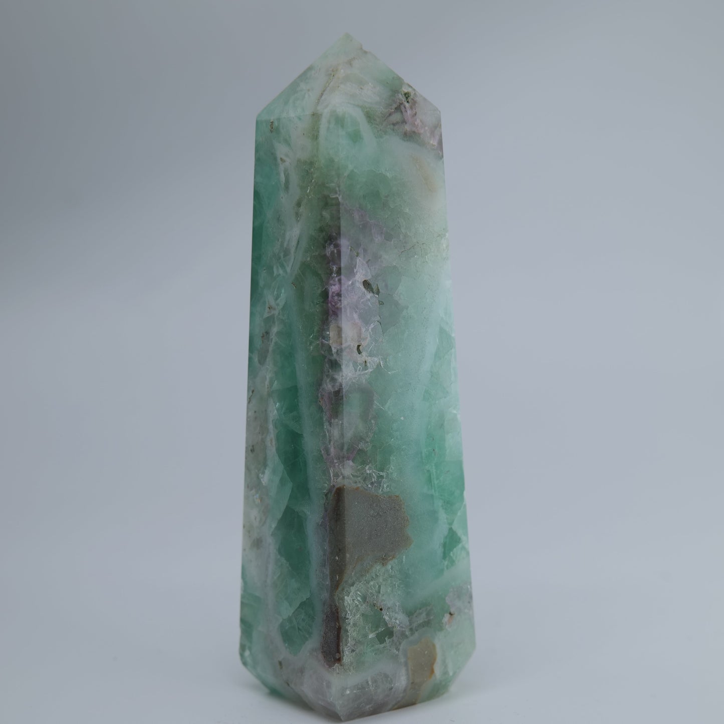 Flourite Tower 235g natural crystal tower back