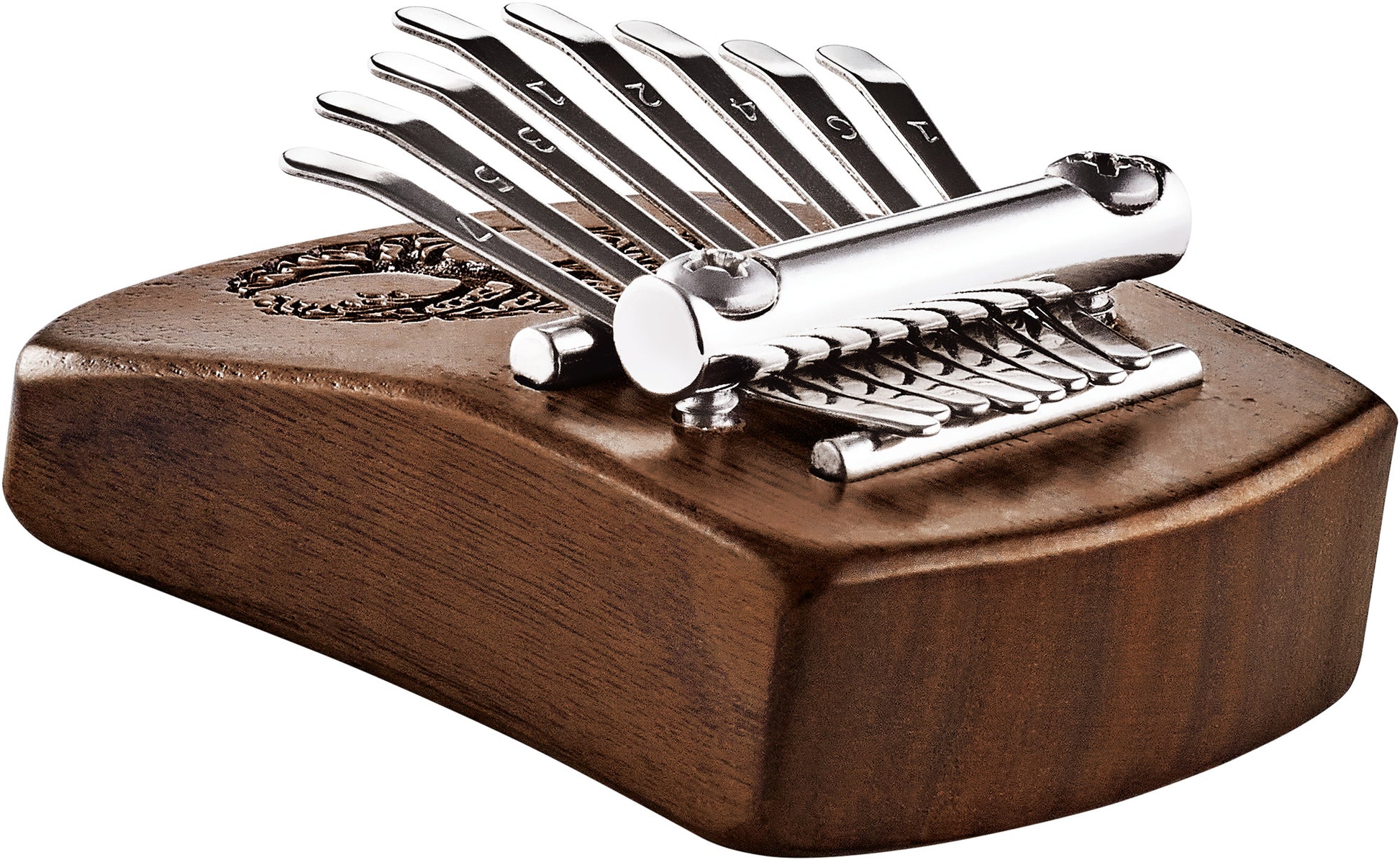 Meinl Sonic Energy Solid "Tree of Life" Mini Kalimba - 8 notes, black walnut detail view 17 at Luna Panther