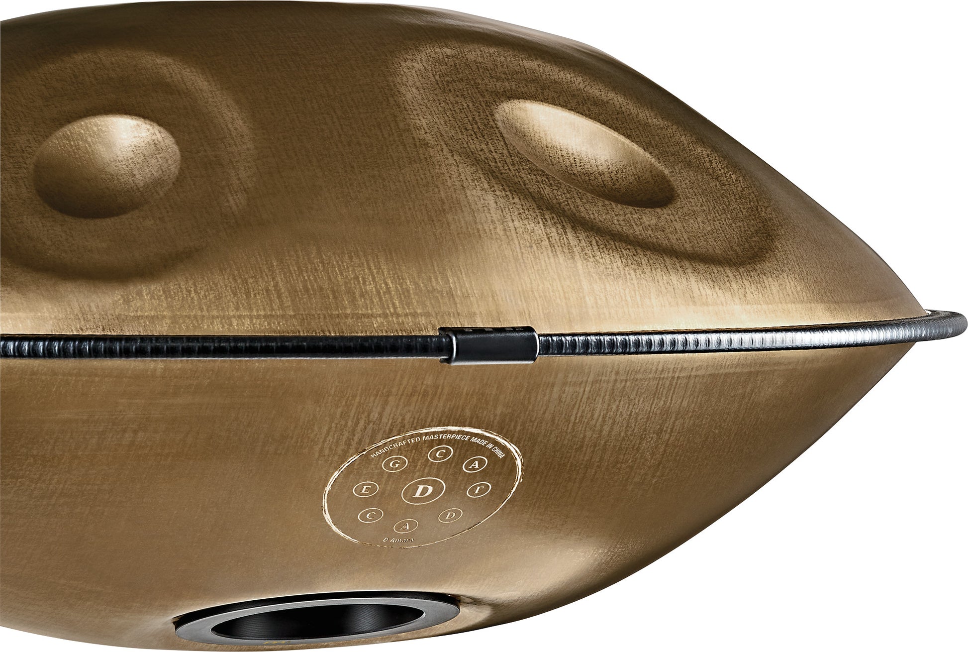 MEINL Sonic Energy Sensory Handpan Stainless Steel D Amara 9 Notes 440 Hz - Vintage Gold detail view 18 at Luna Panther