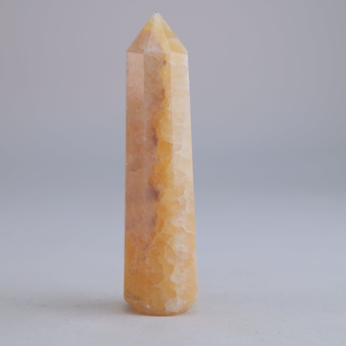 Yellow Banded Mexican Calcite 85g natural crystal tower side-2