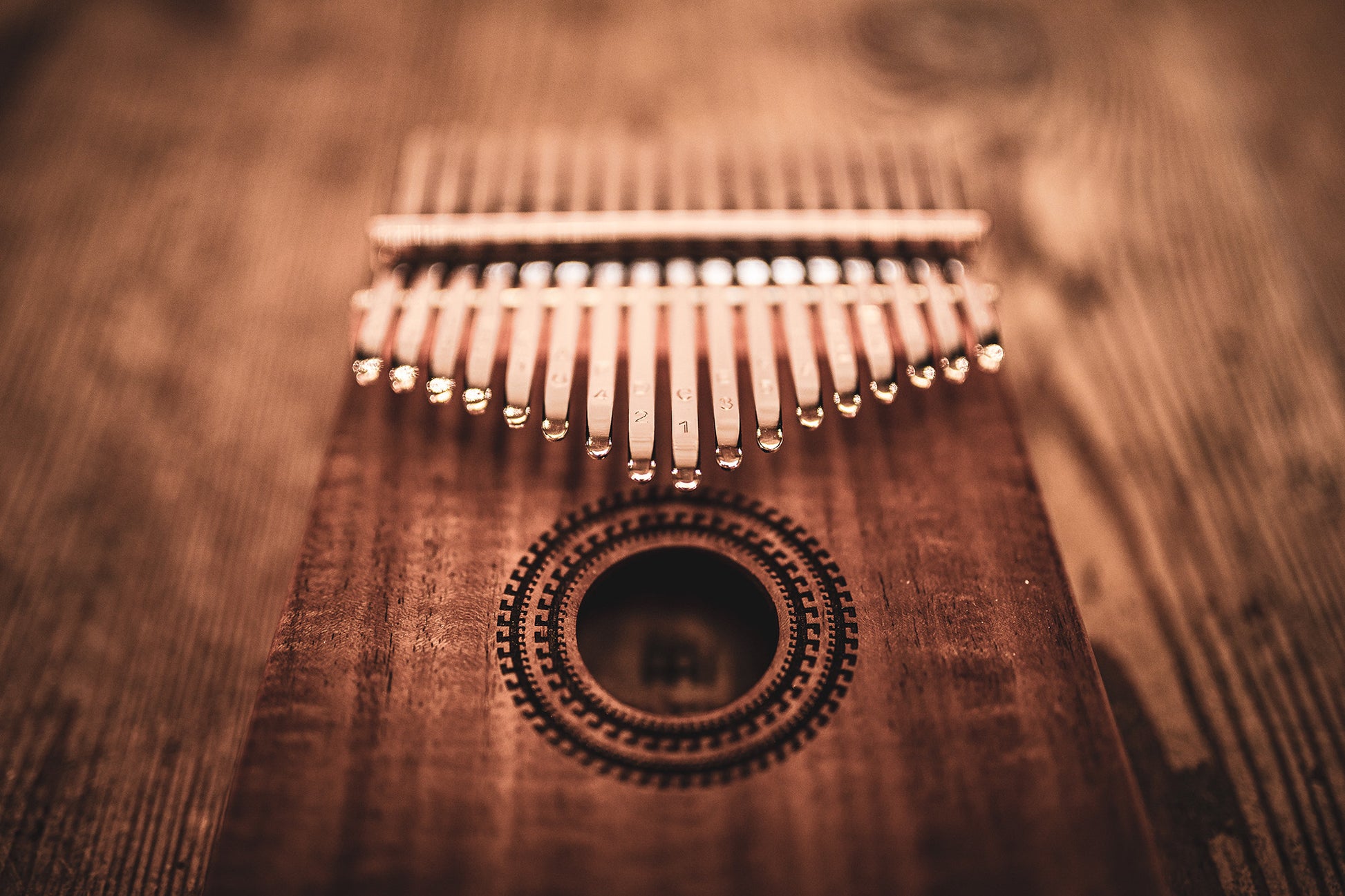 Meinl Sonic Energy Sound Hole Kalimba - 17 notes, acacia detail view 10 at Luna Panther