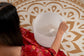 MEINL Sonic Energy White-Frosted Crystal Singing Bowl 12" - A3/Brow Chakra/440 Hz detail view 2 at Luna Panther