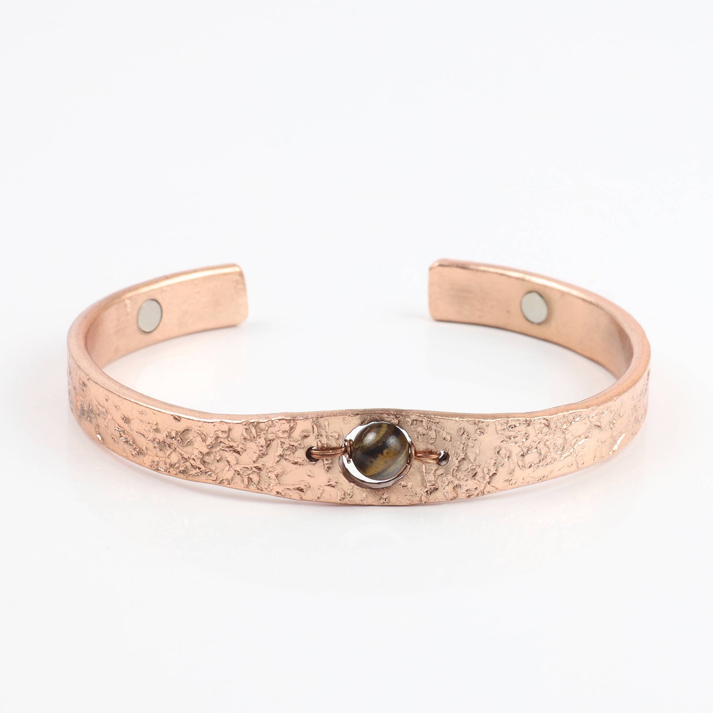 Copper Bracelet with Tiger Eye Crystal