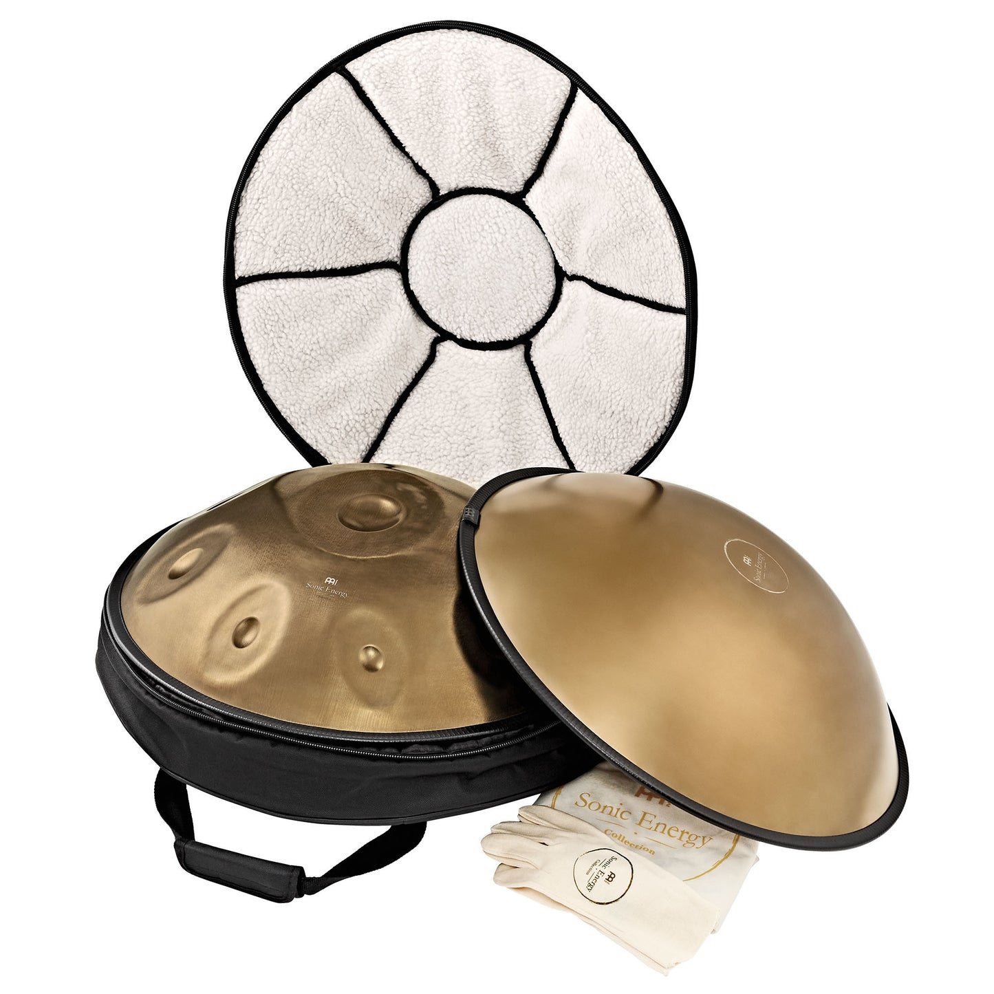 MEINL Sonic Energy Sensory Handpan Stainless Steel D Amara 10 Notes 440 Hz - Vintage Gold detail view 10 at Luna Panther