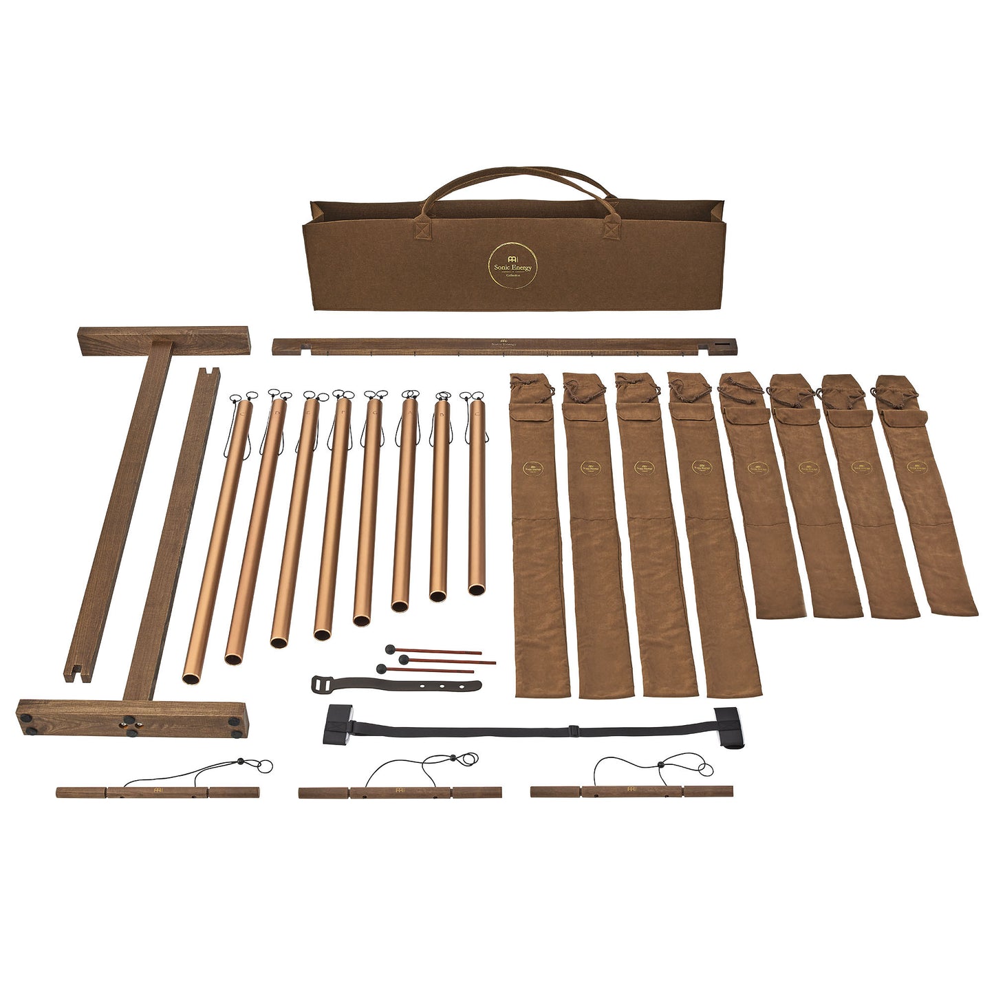 MEINL Sonic Energy 8-piece Sound Bath Tube Chime Set, 440 Hz, Bronze detail view 3 at Luna Panther