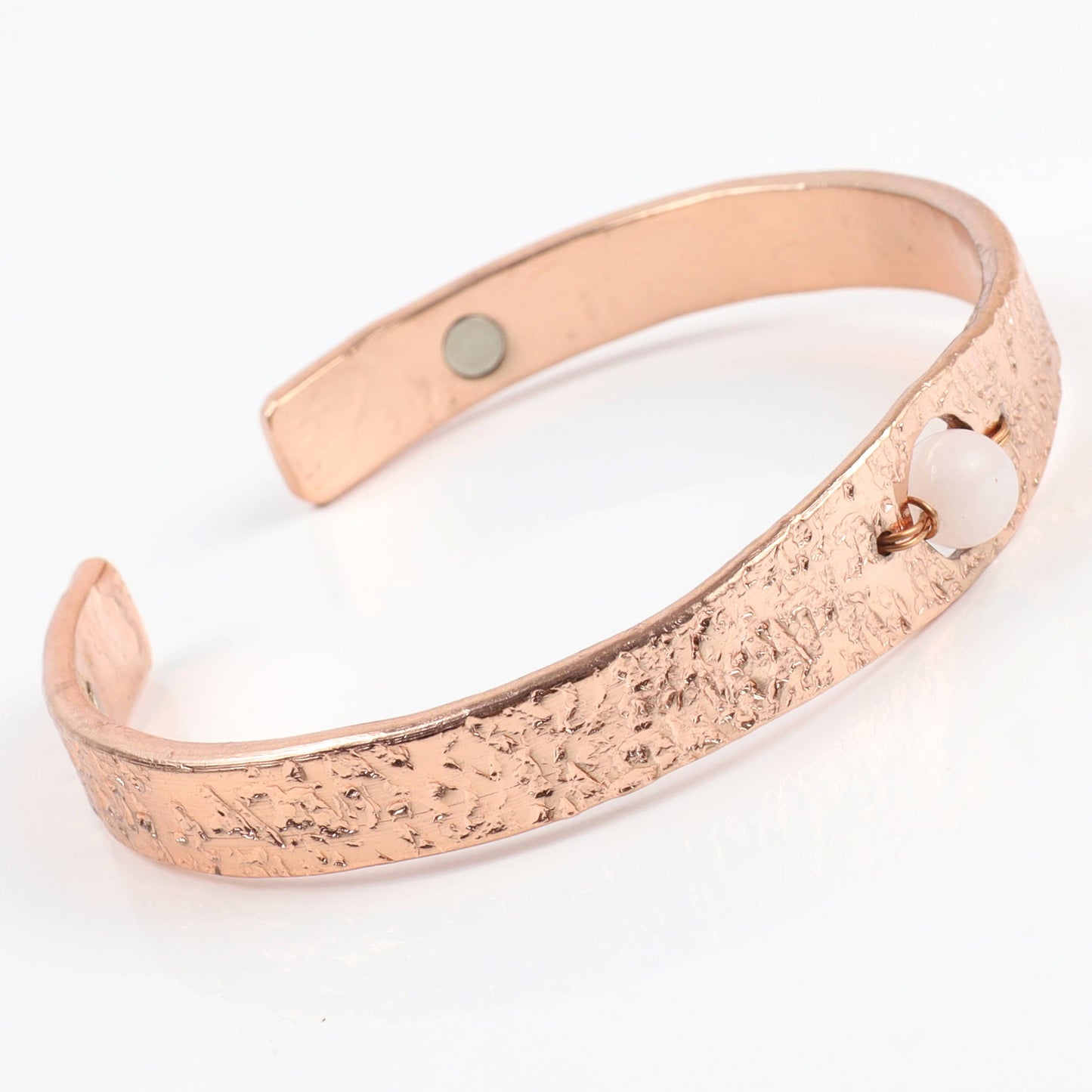 Copper Bracelet with Rose Quartz Crystal