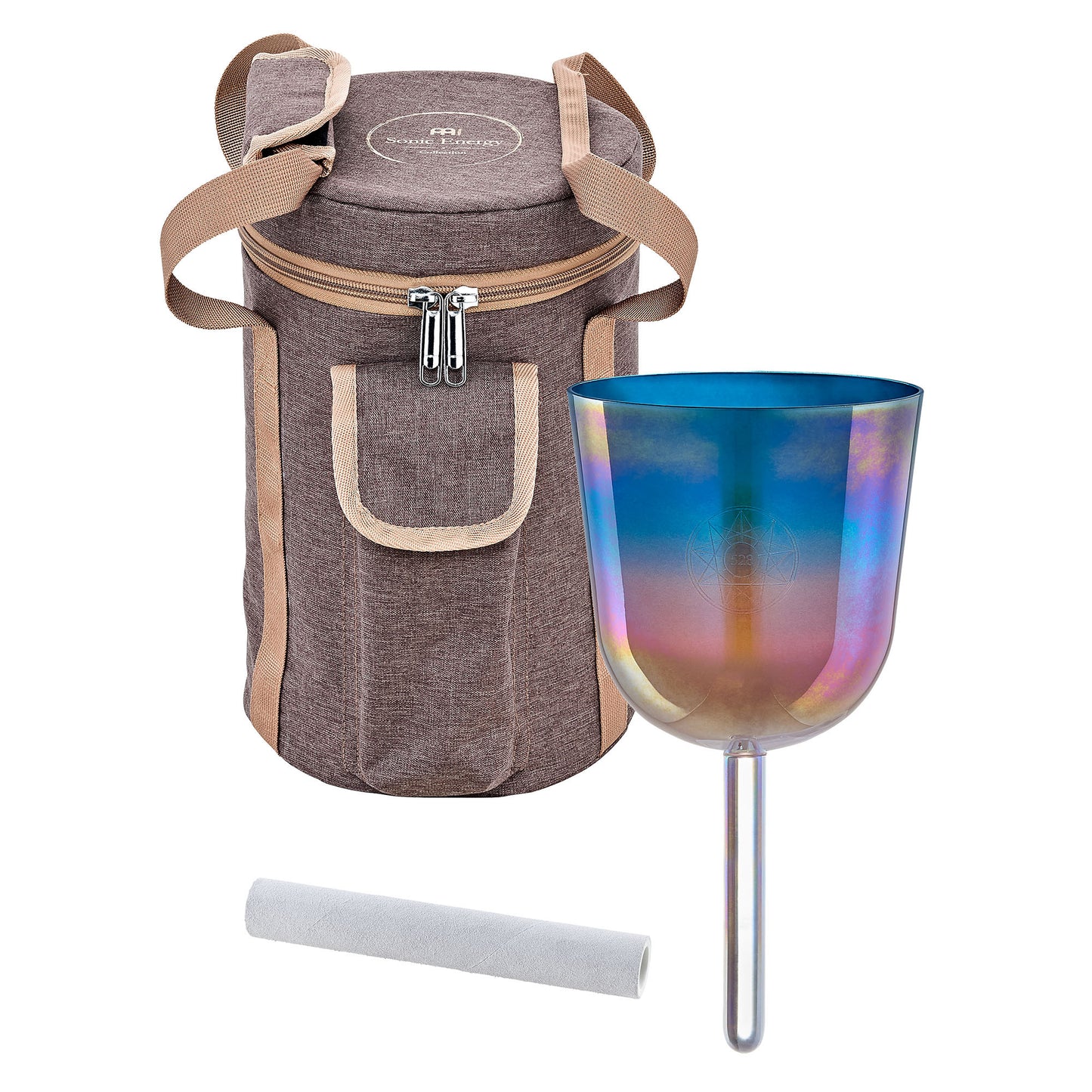 MEINL Sonic Energy 4.5" Essence Solfeggio Crystal Singing Bowl Mi 528 Hz, Sunrise Blue detail view 2 at Luna Panther