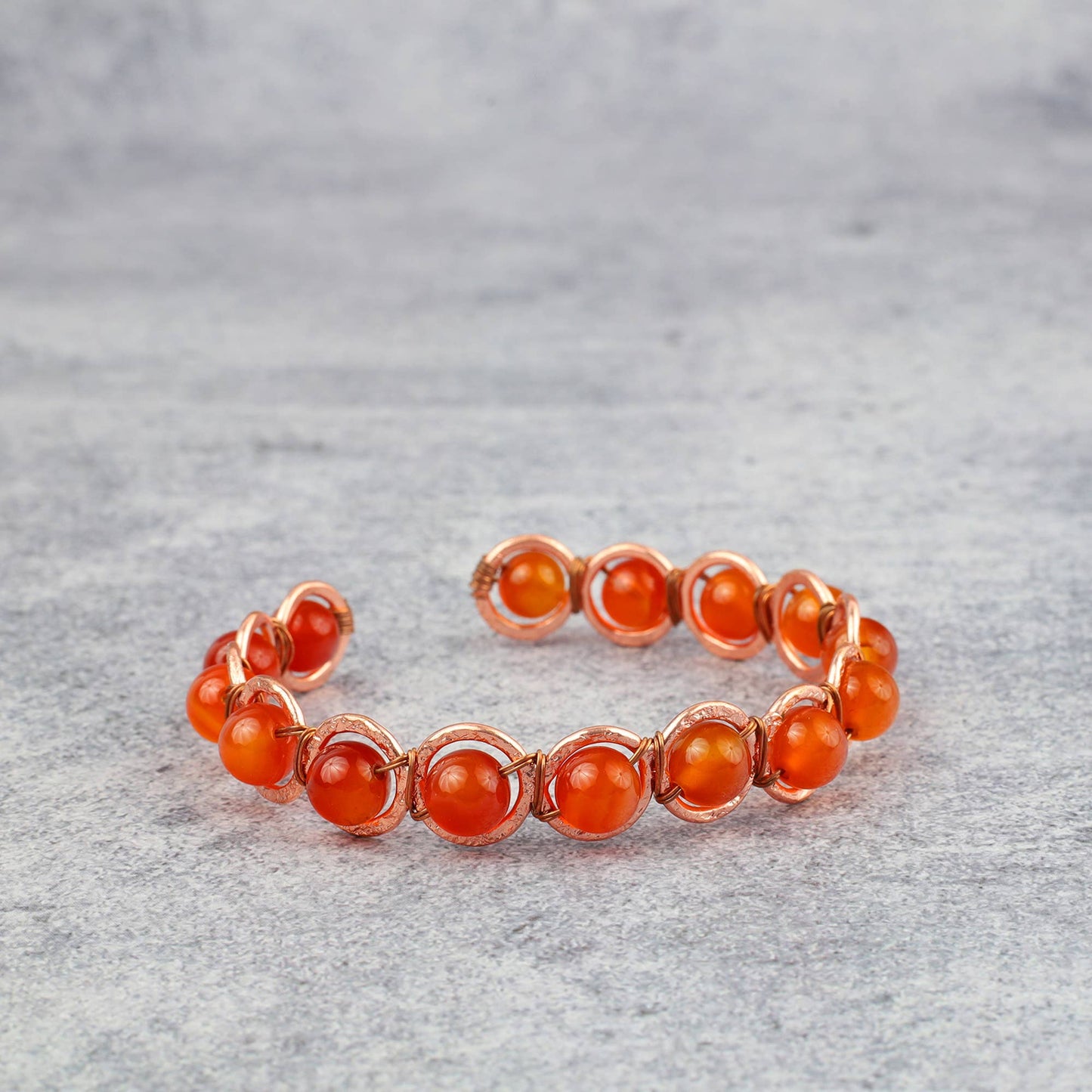 Copper & Carnelian Crystal Bracelet