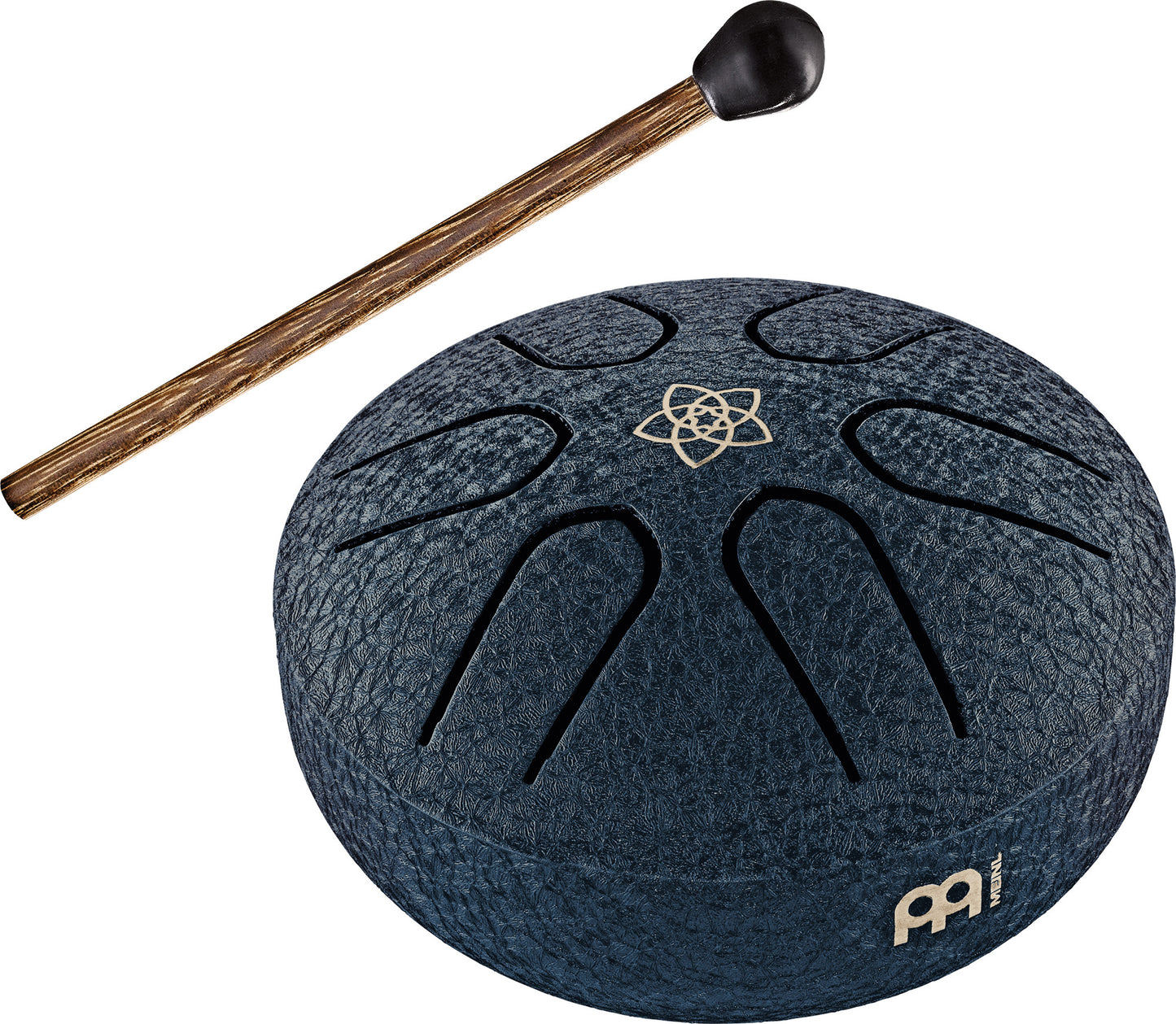 MEINL Sonic Energy Pocket Steel Tongue Drum 3" - A Major/6 Notes/440 Hz - Venus Flower/Navy Bl detail view 10 at Luna Panther